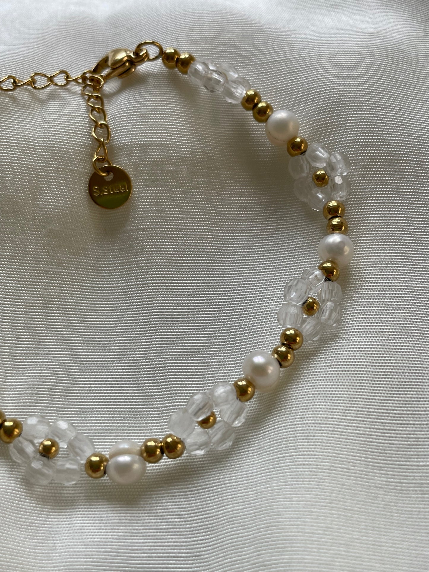 Edelstahl Armband Daisy Süßwasserperle