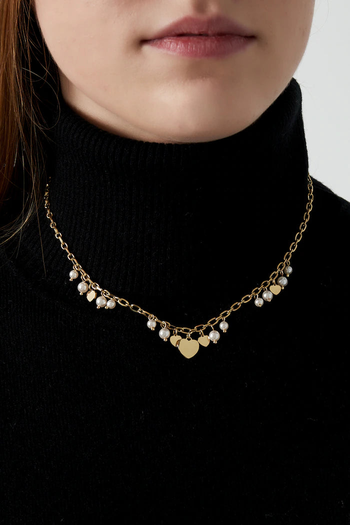Edelstahl Kette Hearth & Pearls