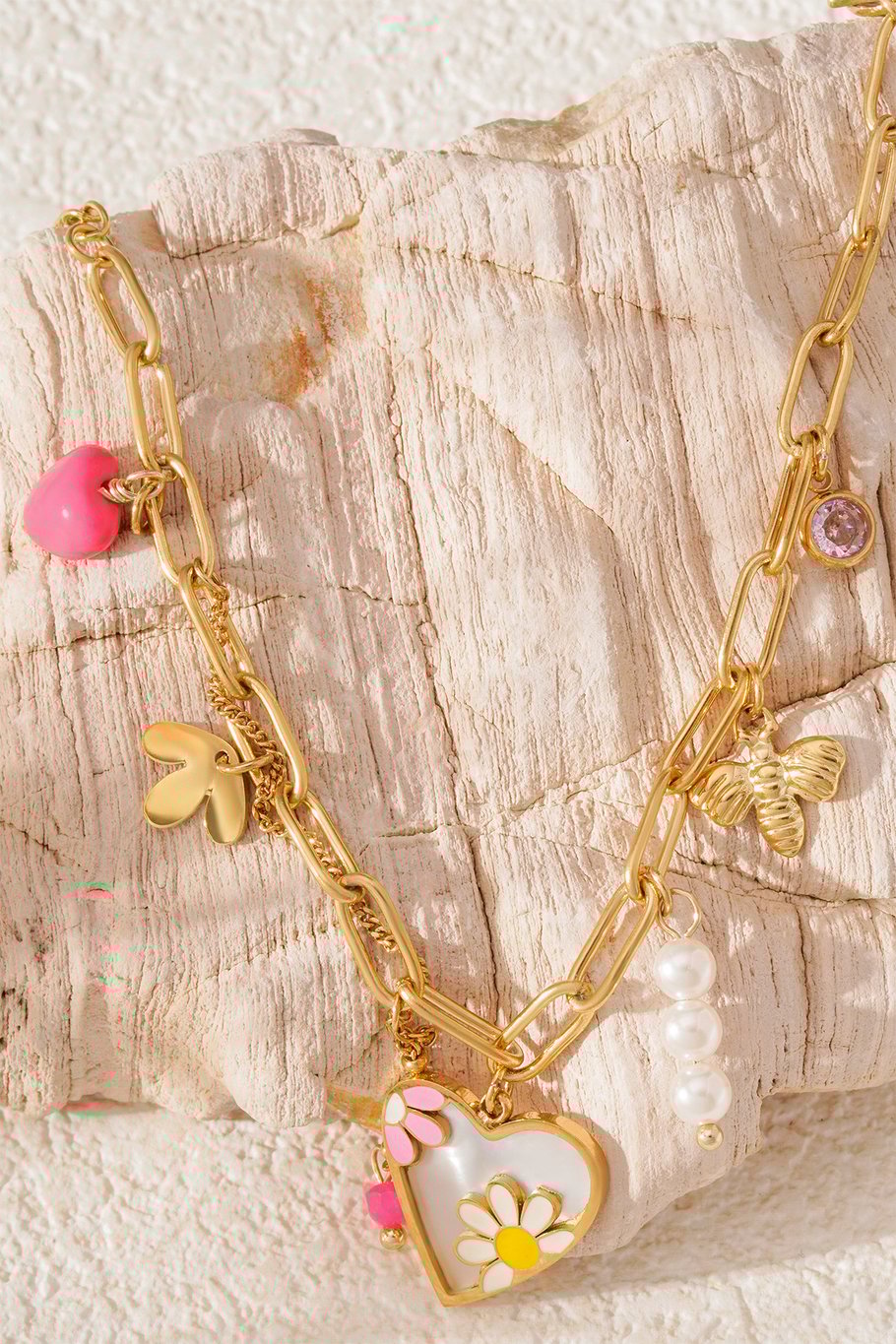 Edelstahl Kette Flower Blossom