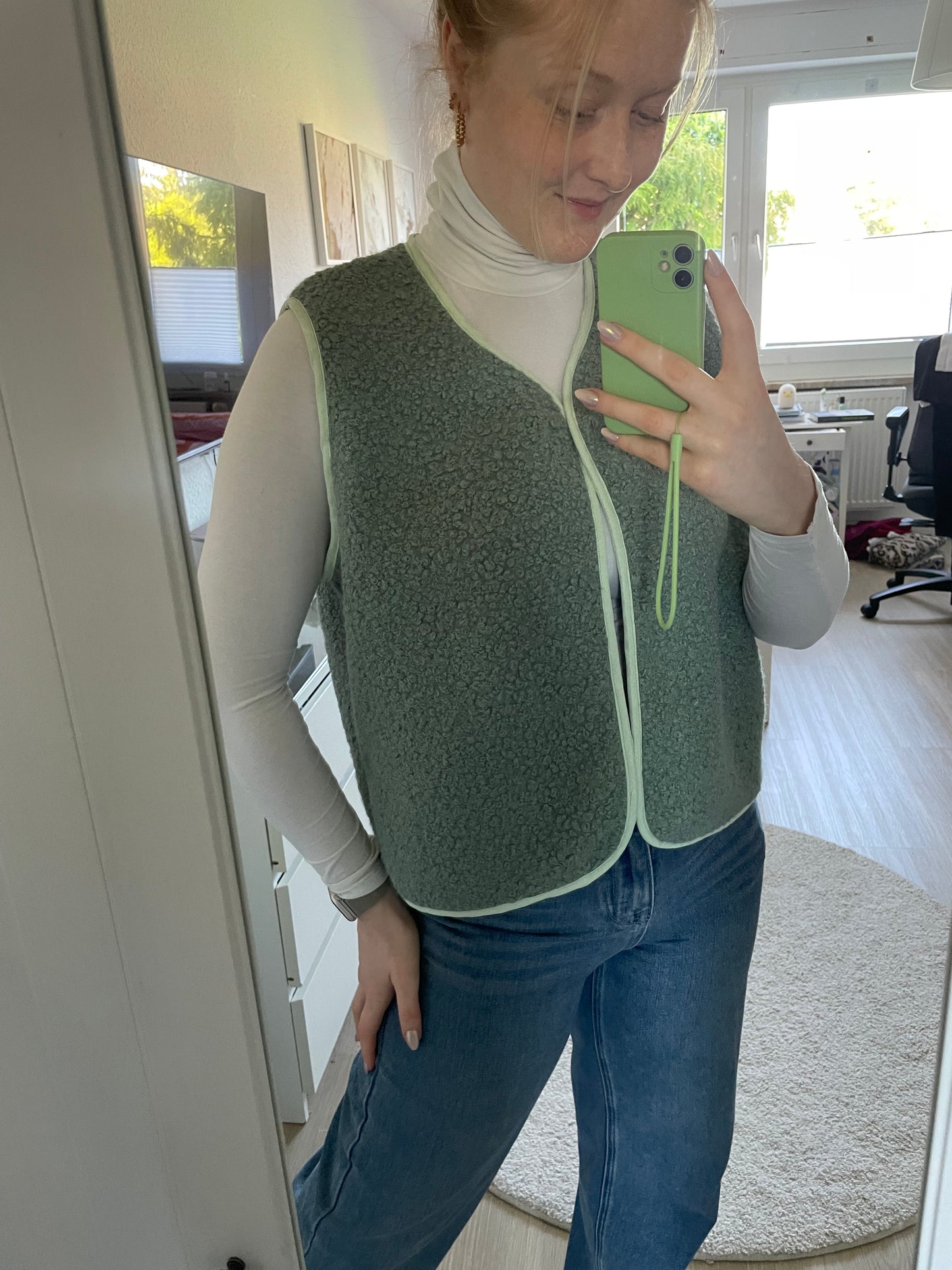 Handmade Weste Türkis + Mint