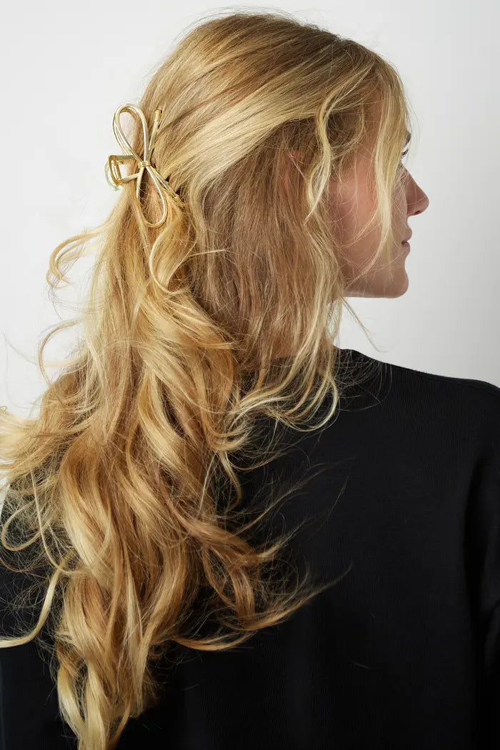 Haarspange Metall Schleife Gold