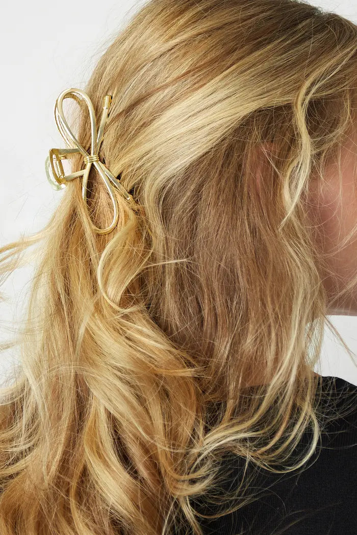 Haarspange Metall Schleife Gold