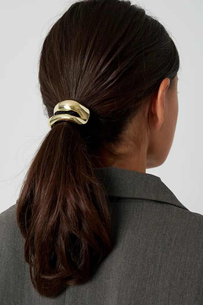 Haargummi Silber & Gold Metall