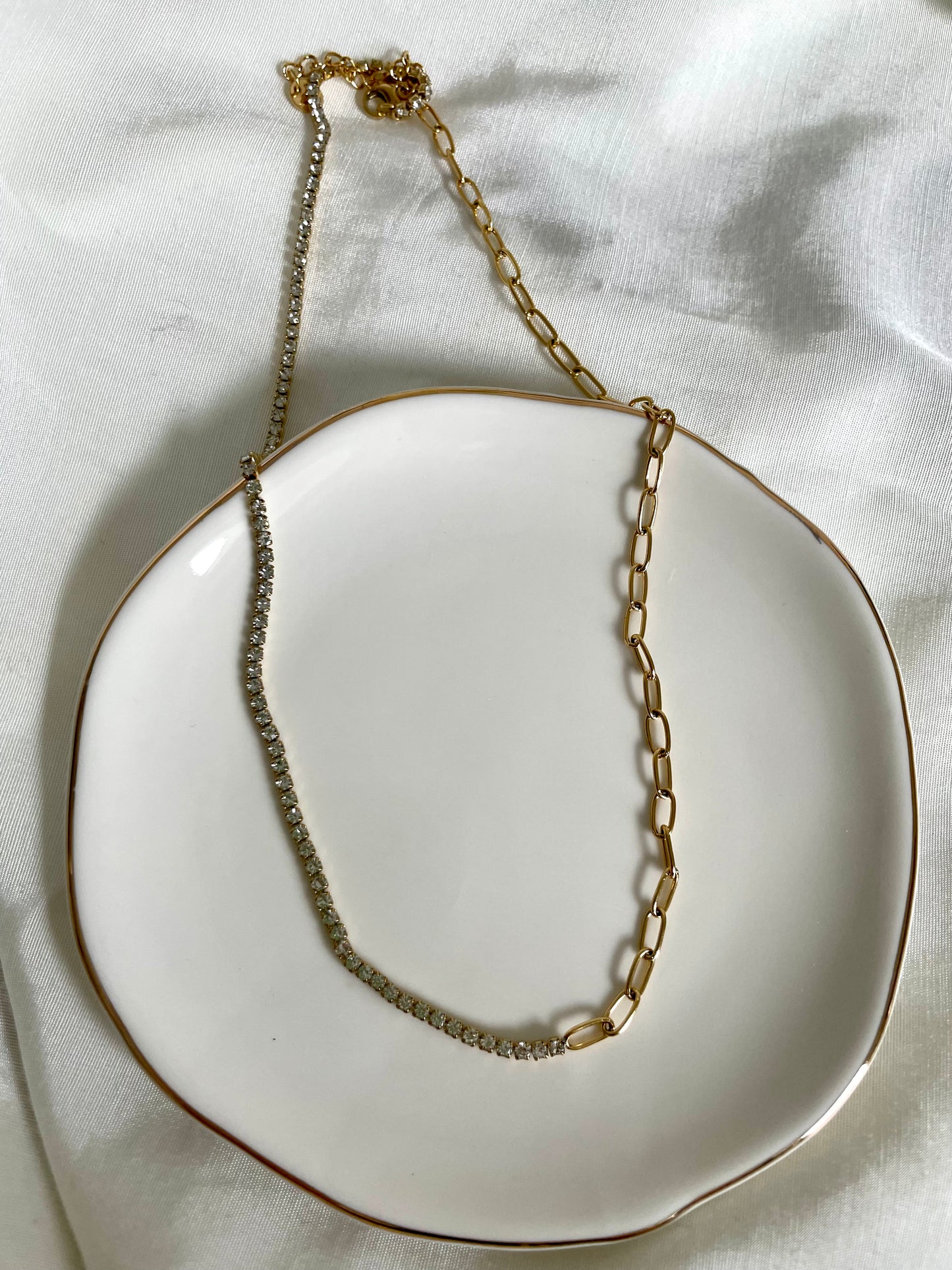 Edelstahl Kette Half Glitter