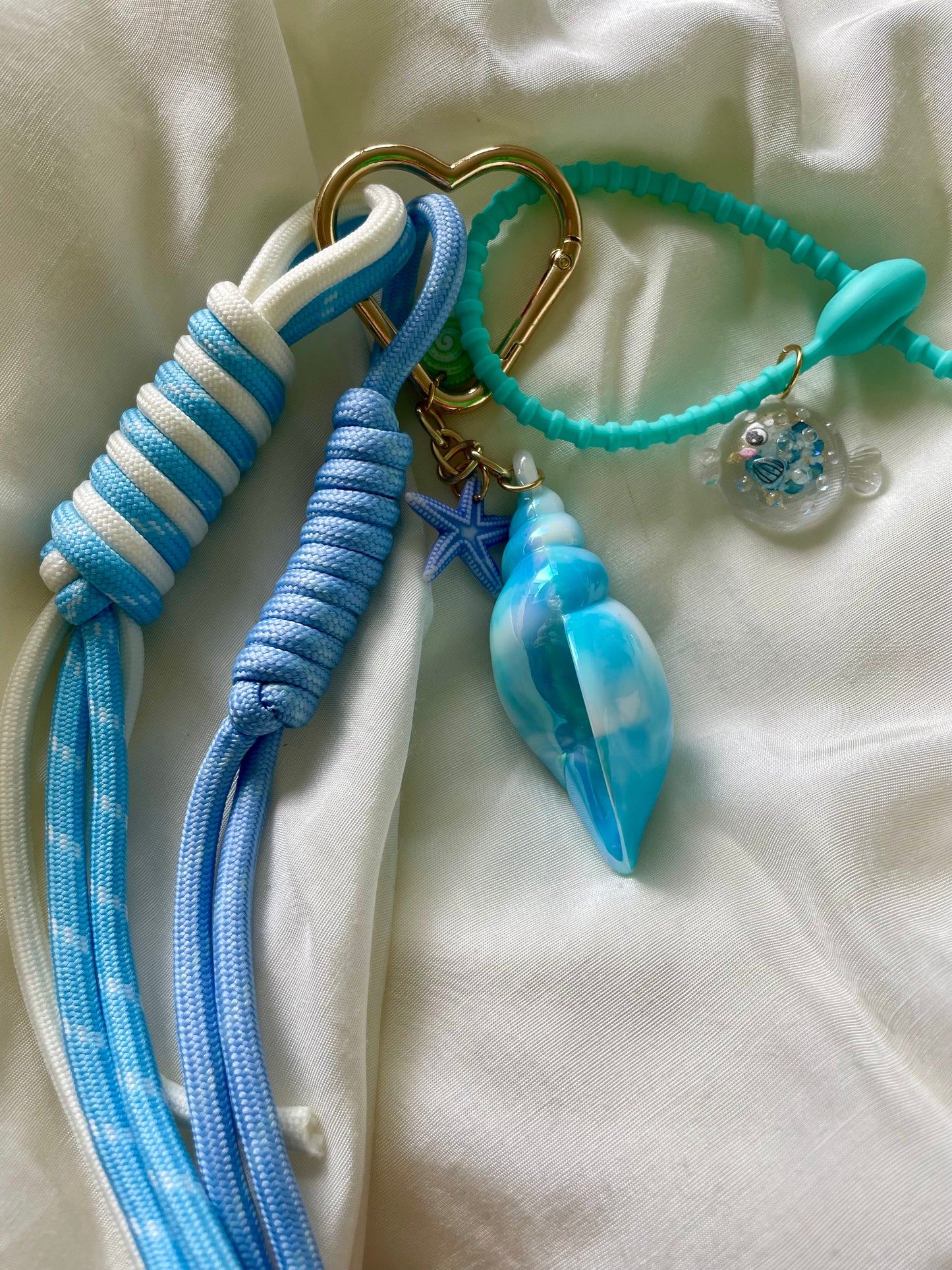 Keychain Taschenanhänger blaue Muschel