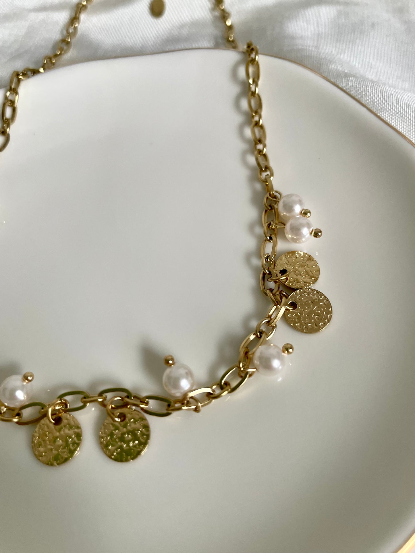 Edelstahl Kette Glücksperle