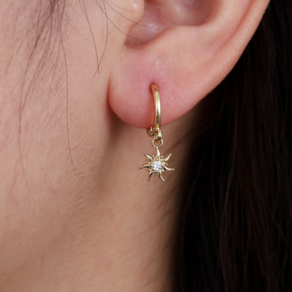 Edelstahl Ohrringe Diamond Sun