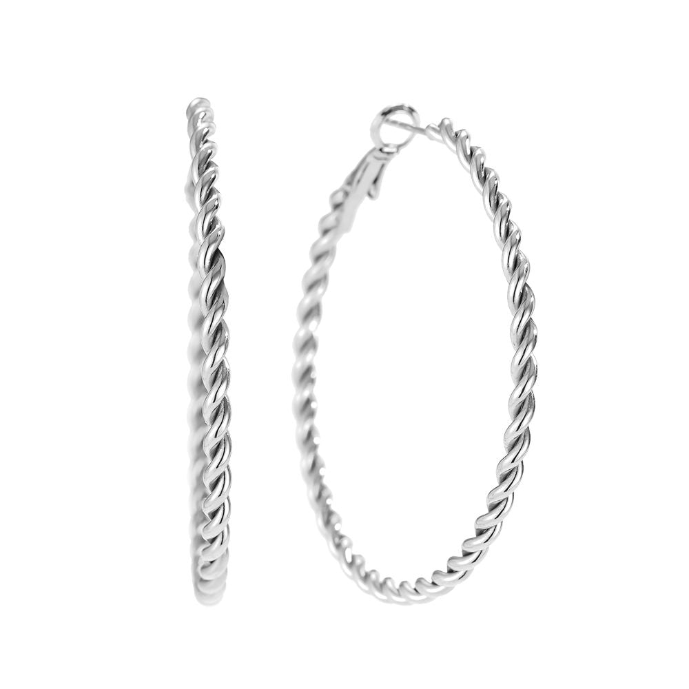 Edelstahl Ohrringe Twist Creolen 4,8cm