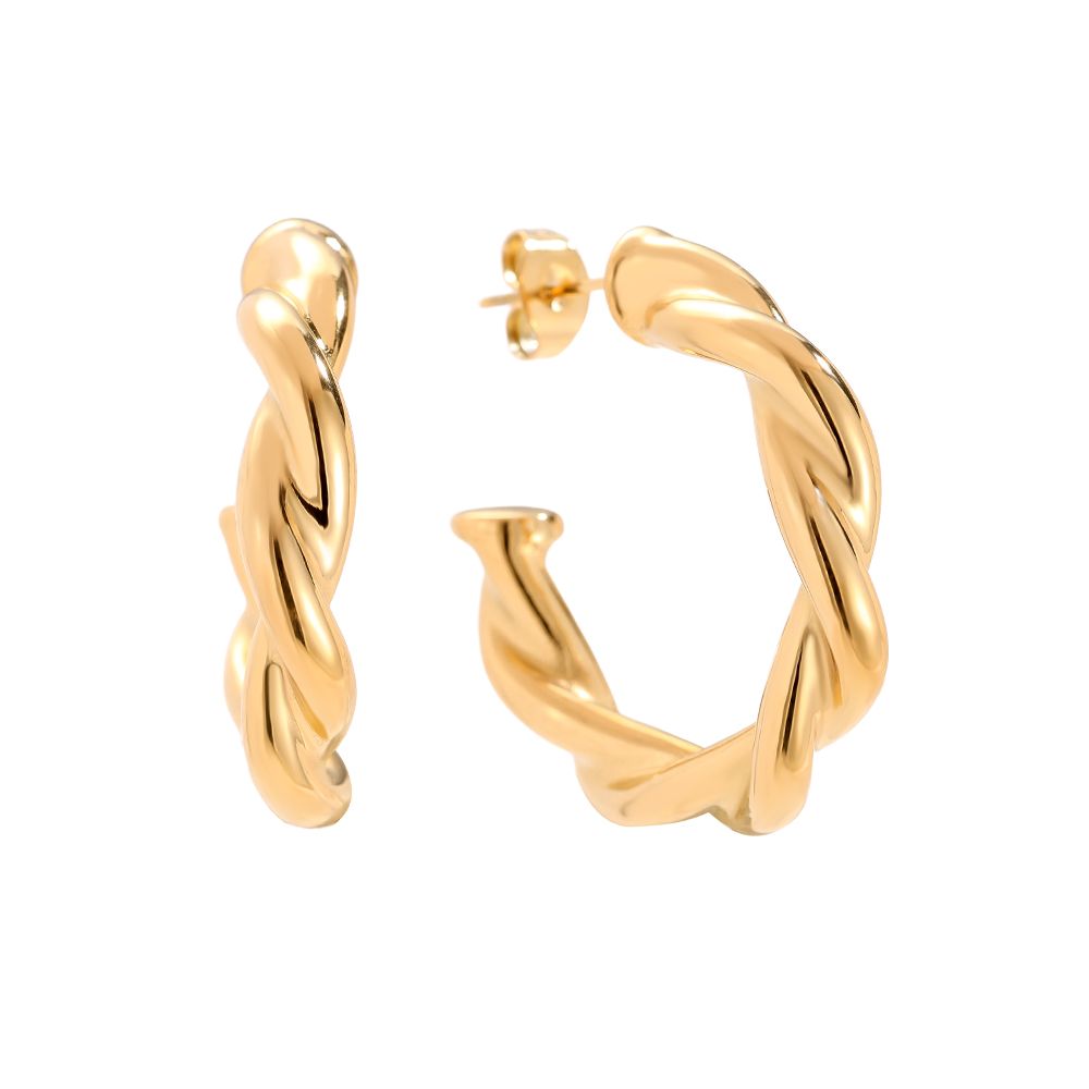 Edelstahl Ohrringe Twist Creolen 3cm