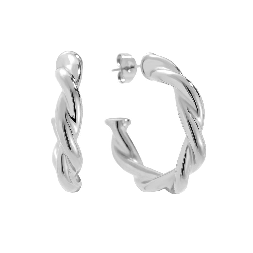 Edelstahl Ohrringe Twist Creolen 3cm