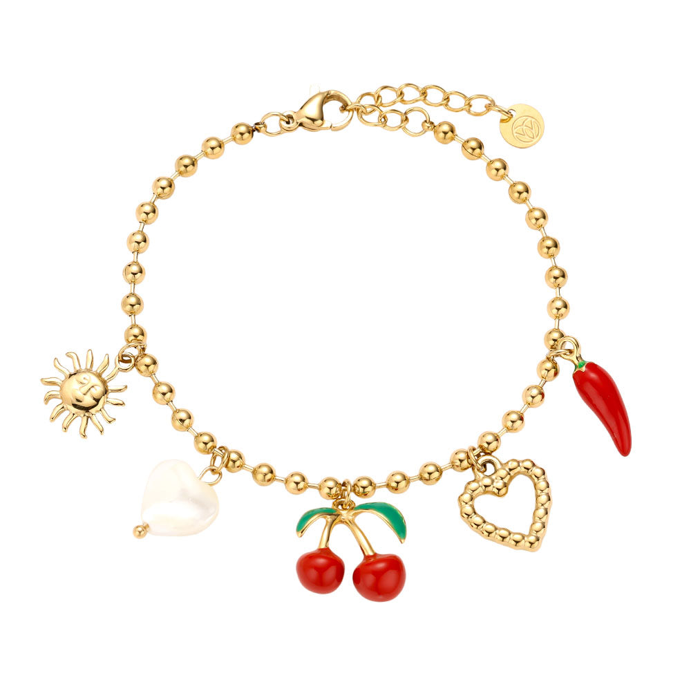 Edelstahl Armband Cherry Hearth