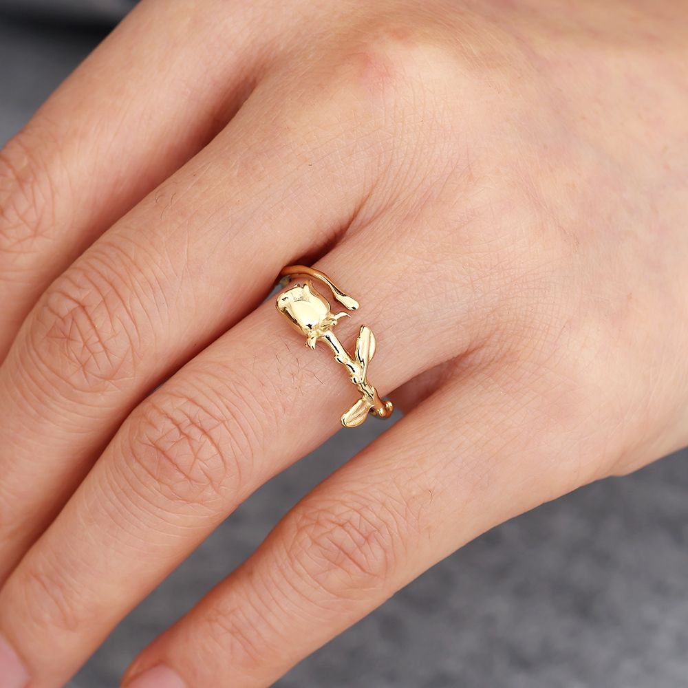 Edelstahl Ring Rose