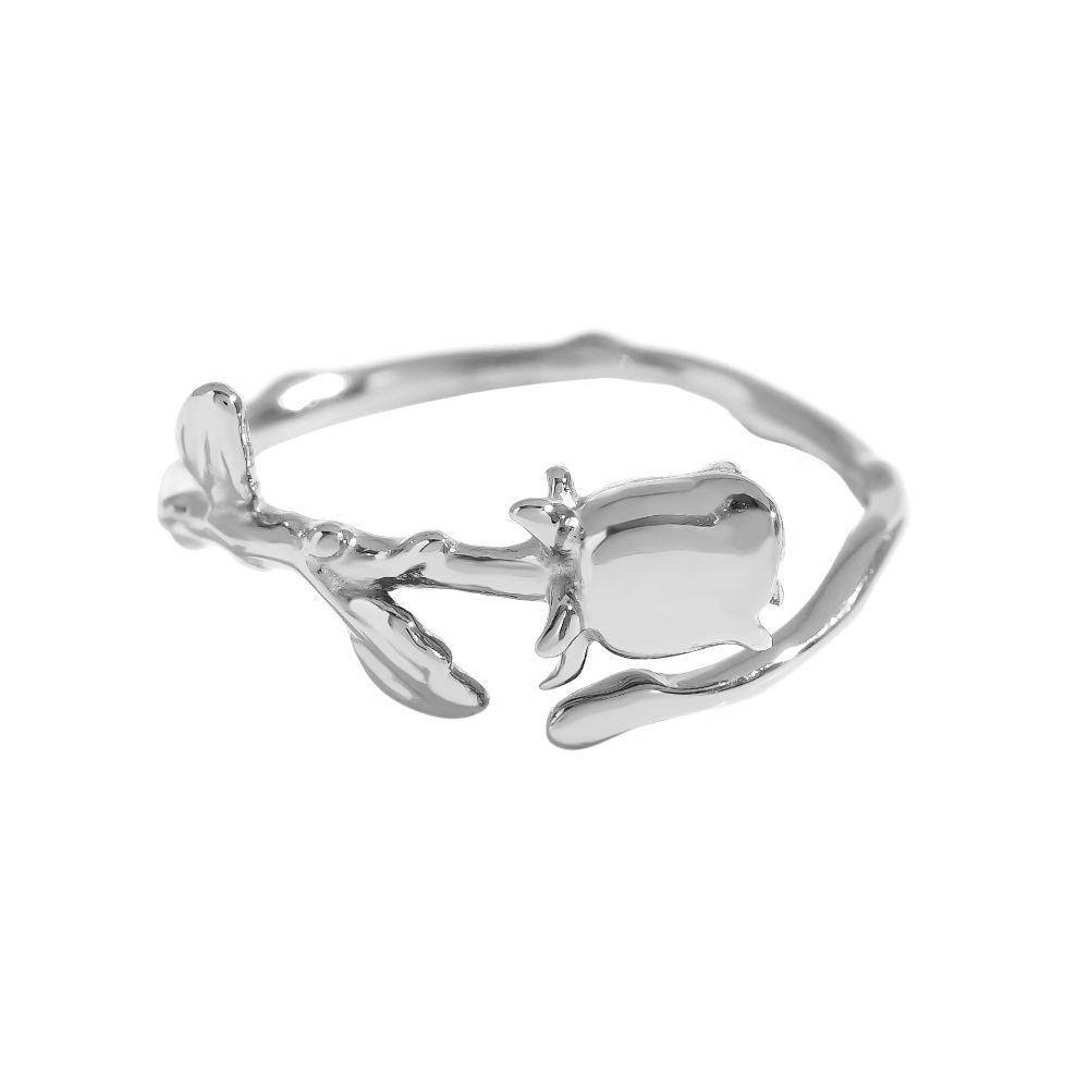 Edelstahl Ring Rose