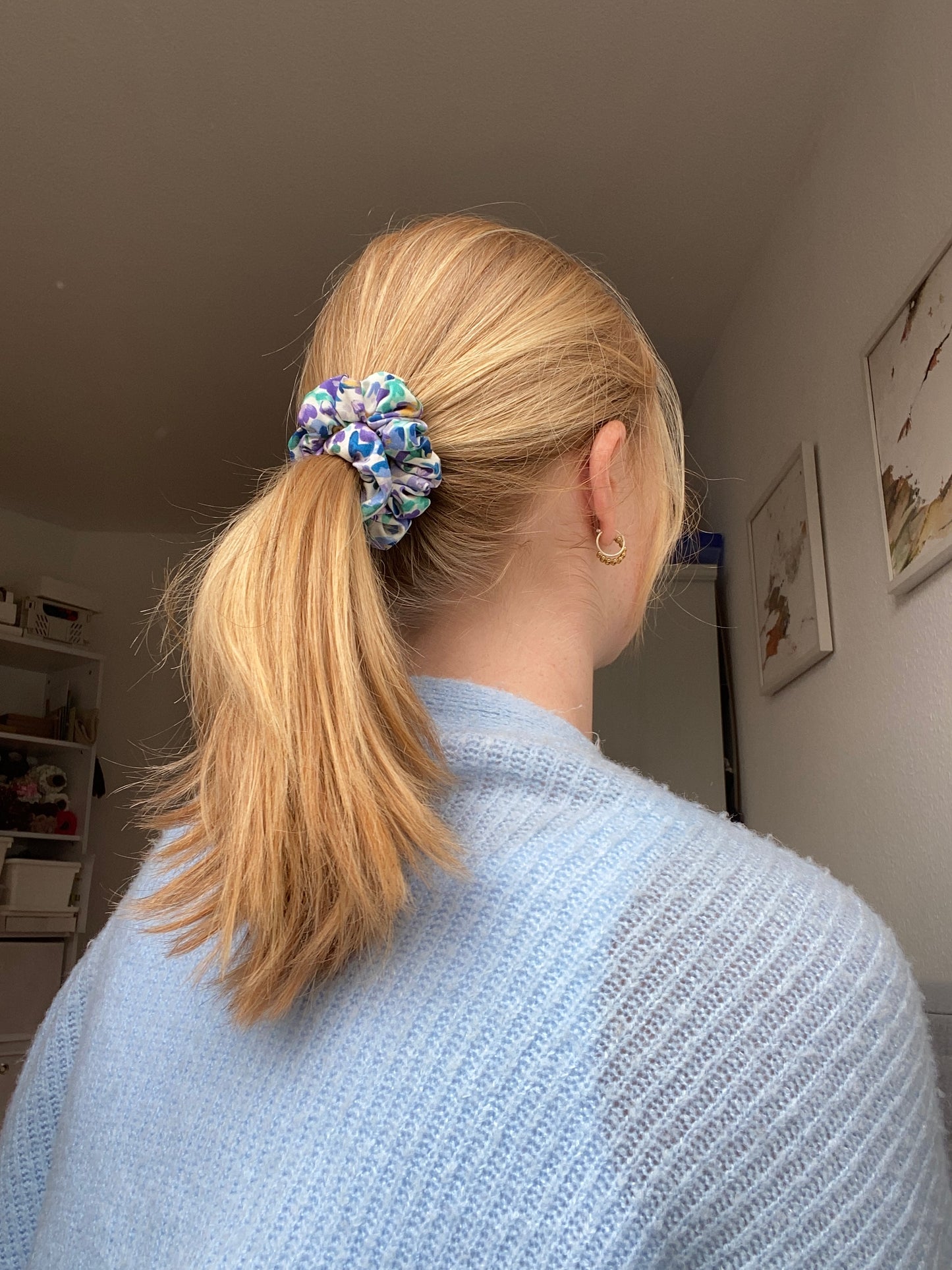 Scrunchie Set Blau Frühling