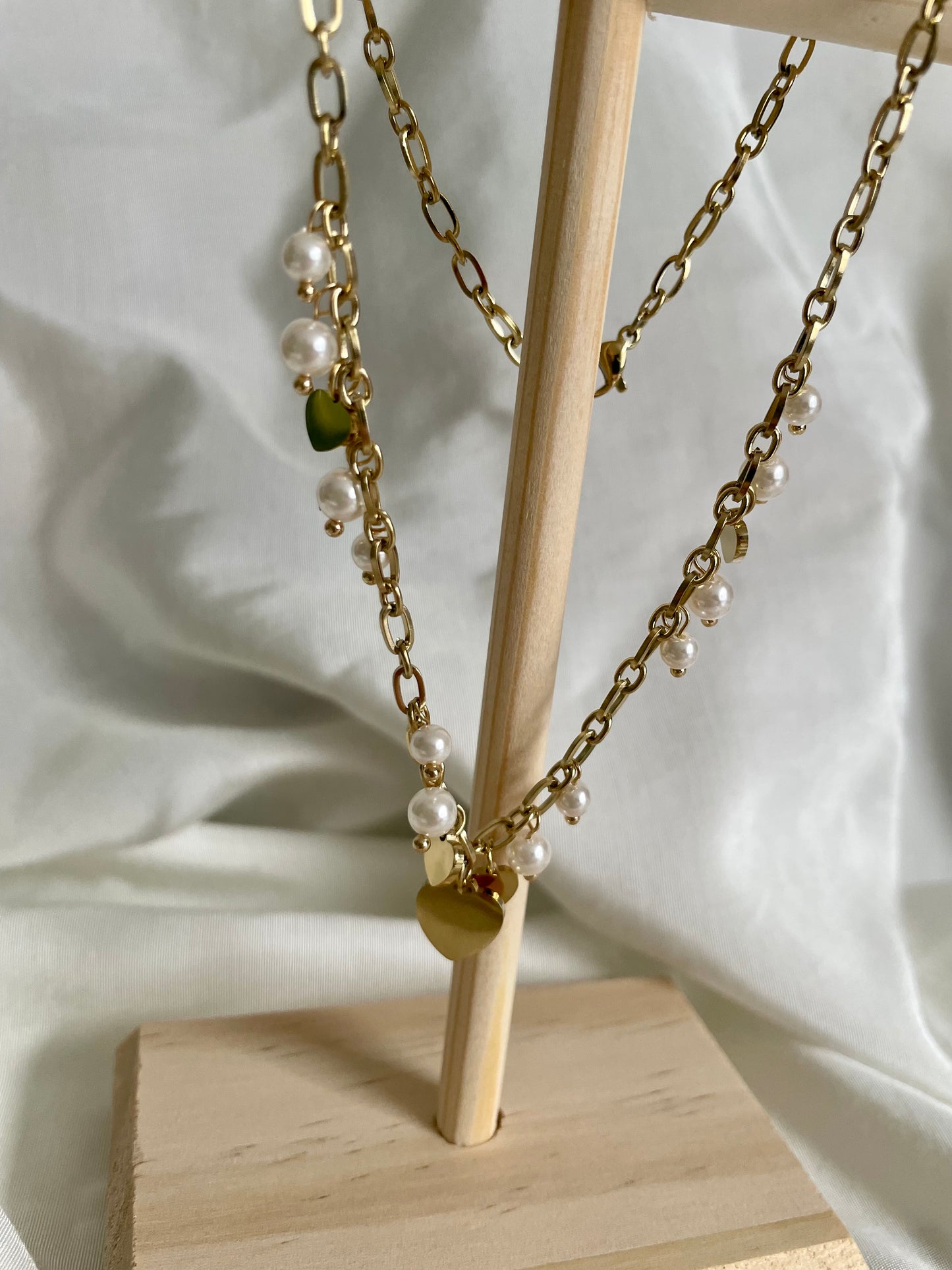 Edelstahl Kette Hearth & Pearls