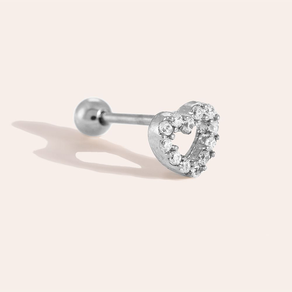 Edelstahl Piercing Diamonds Herz