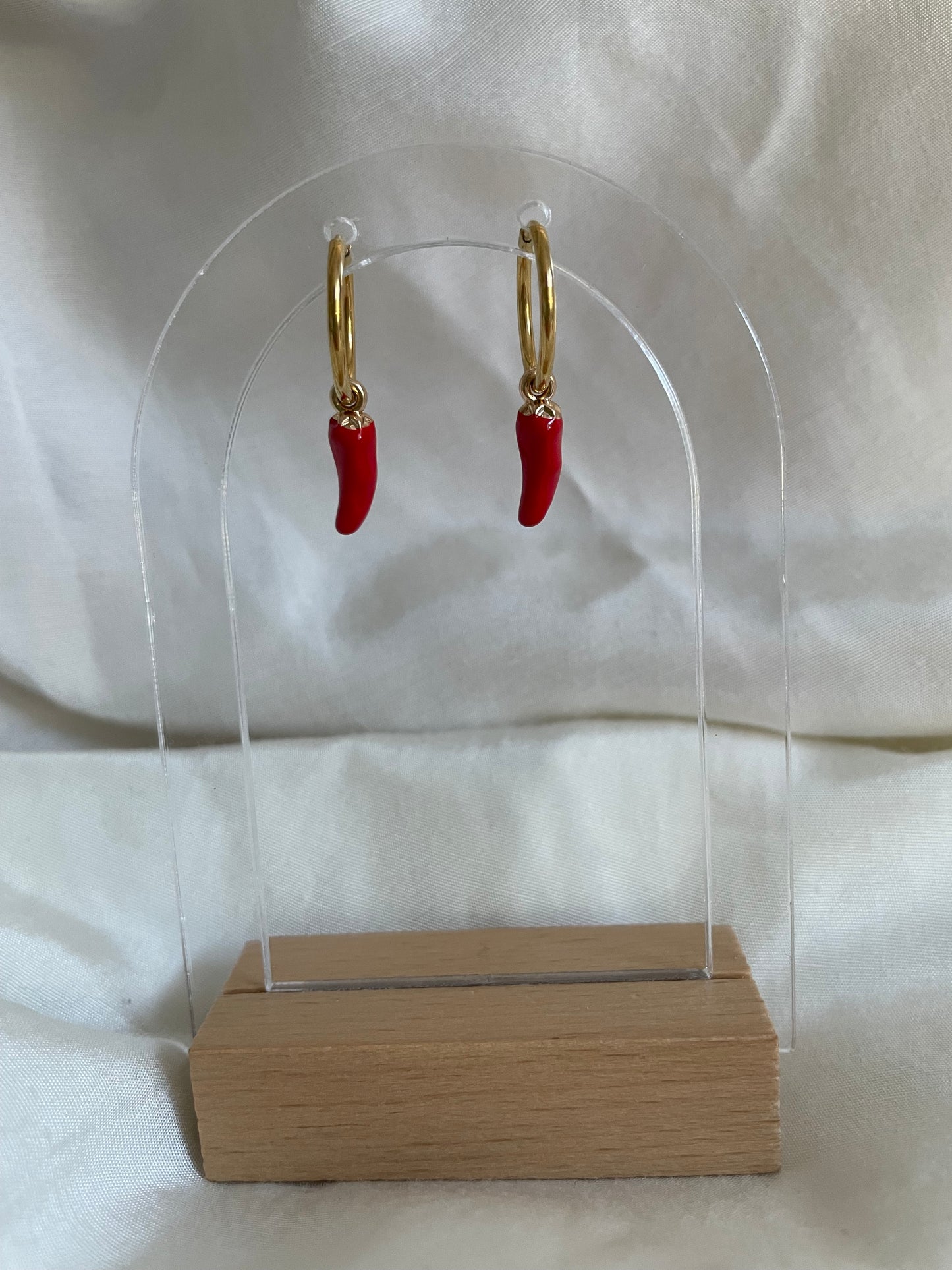 Edelstahl Ohrringe Creolen Chilli & Blume