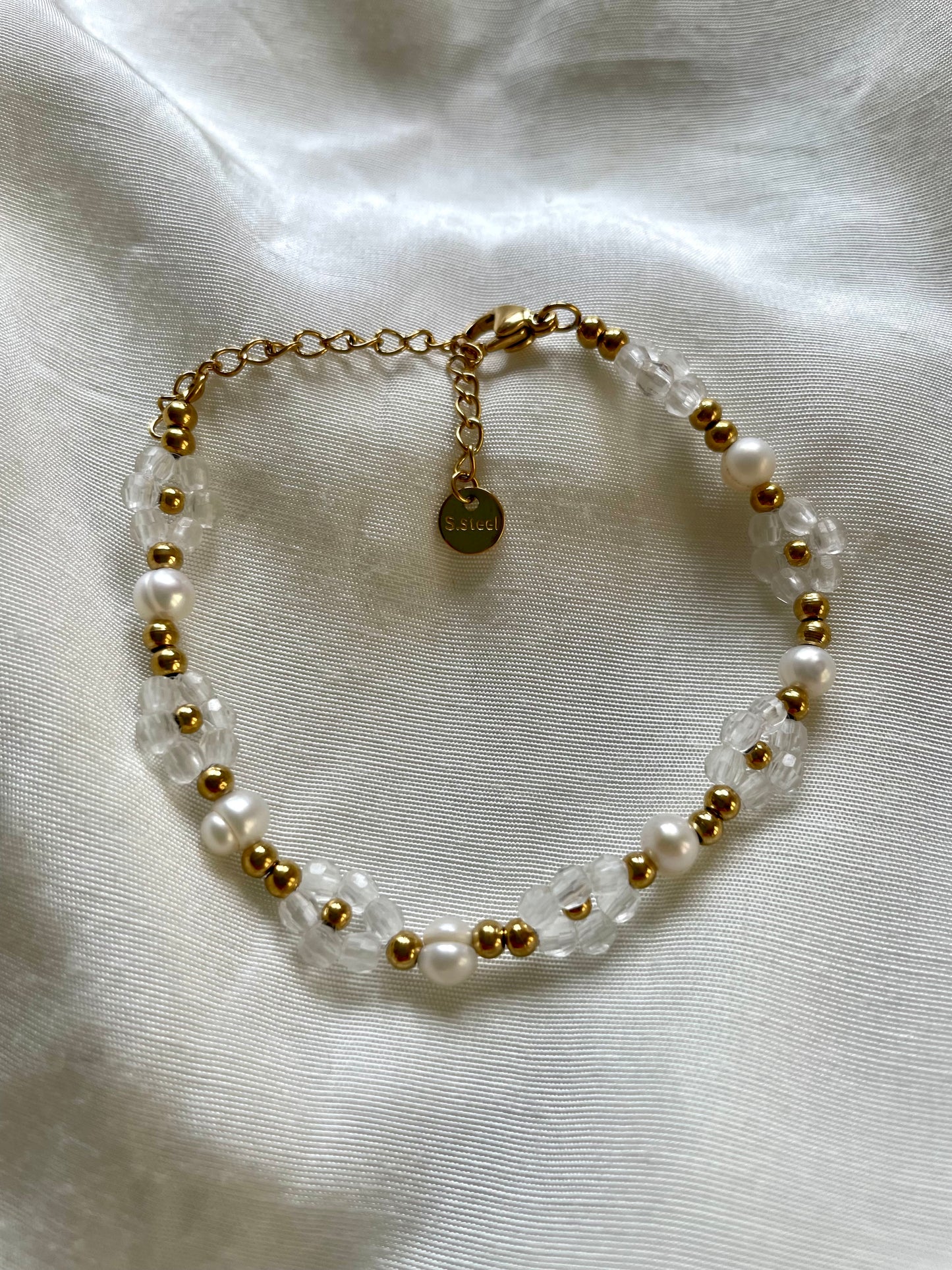 Edelstahl Armband Daisy Süßwasserperle