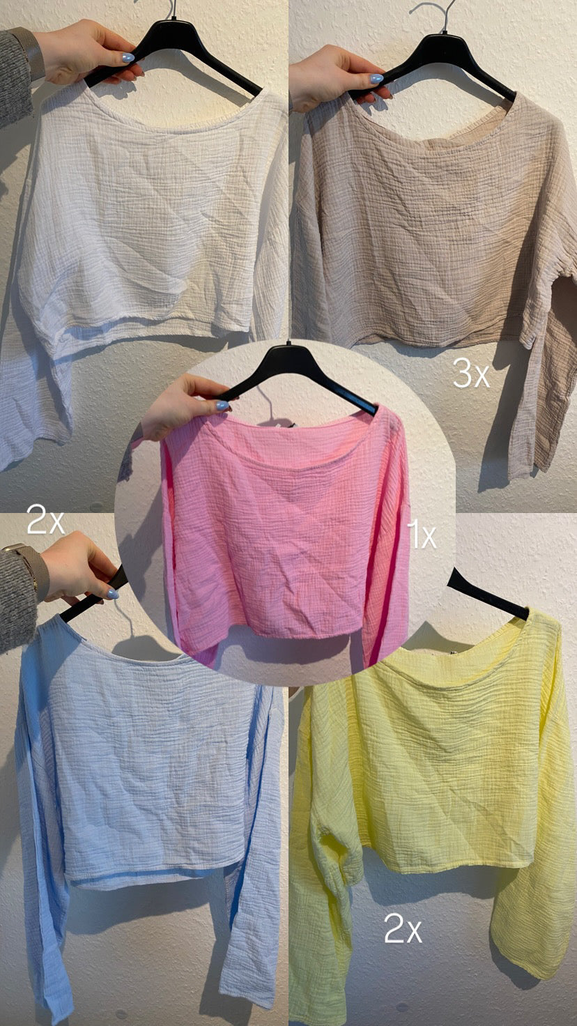 Musselin Bluse Short