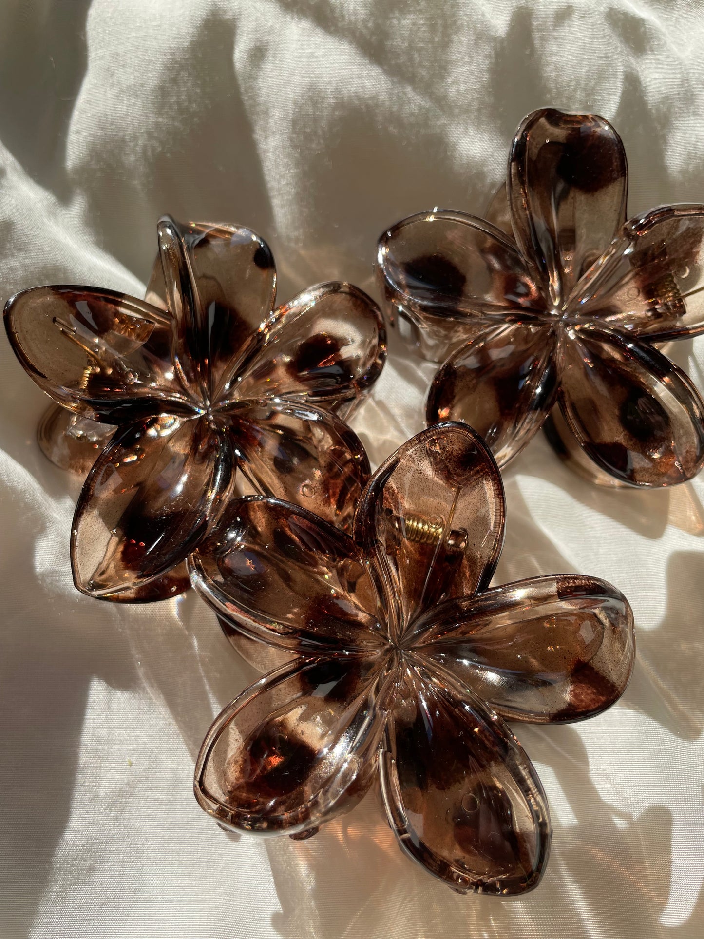 Blumen Haarspange Braun Leo Herbst Groß