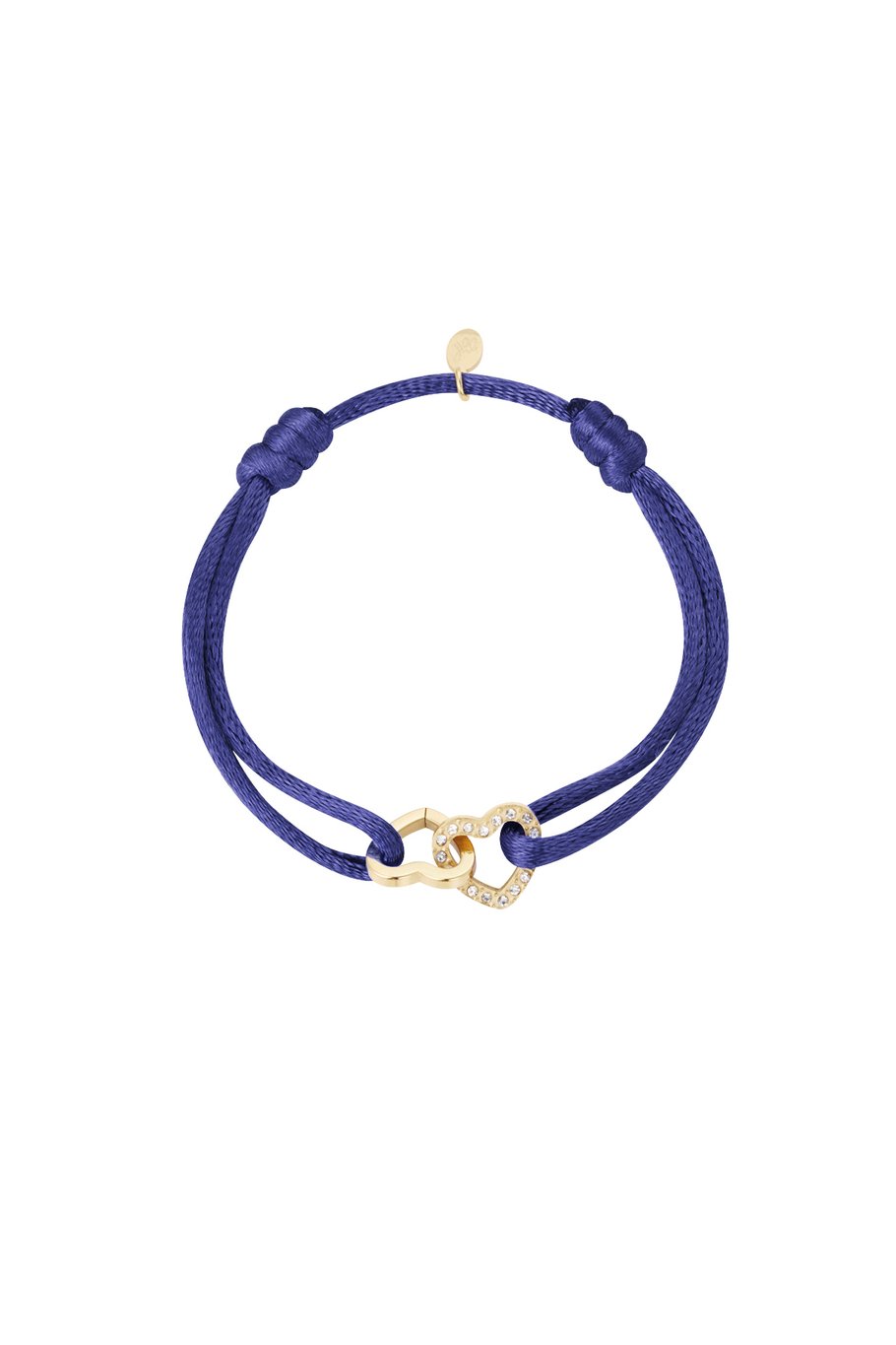 Satinarmband Doppelherz mit Steinen
