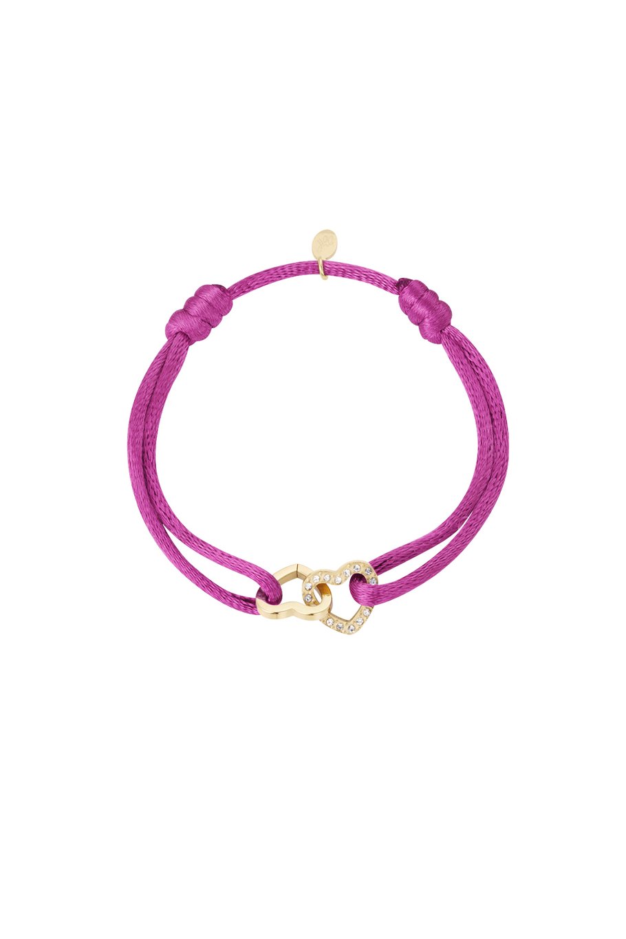 Satinarmband Doppelherz mit Steinen