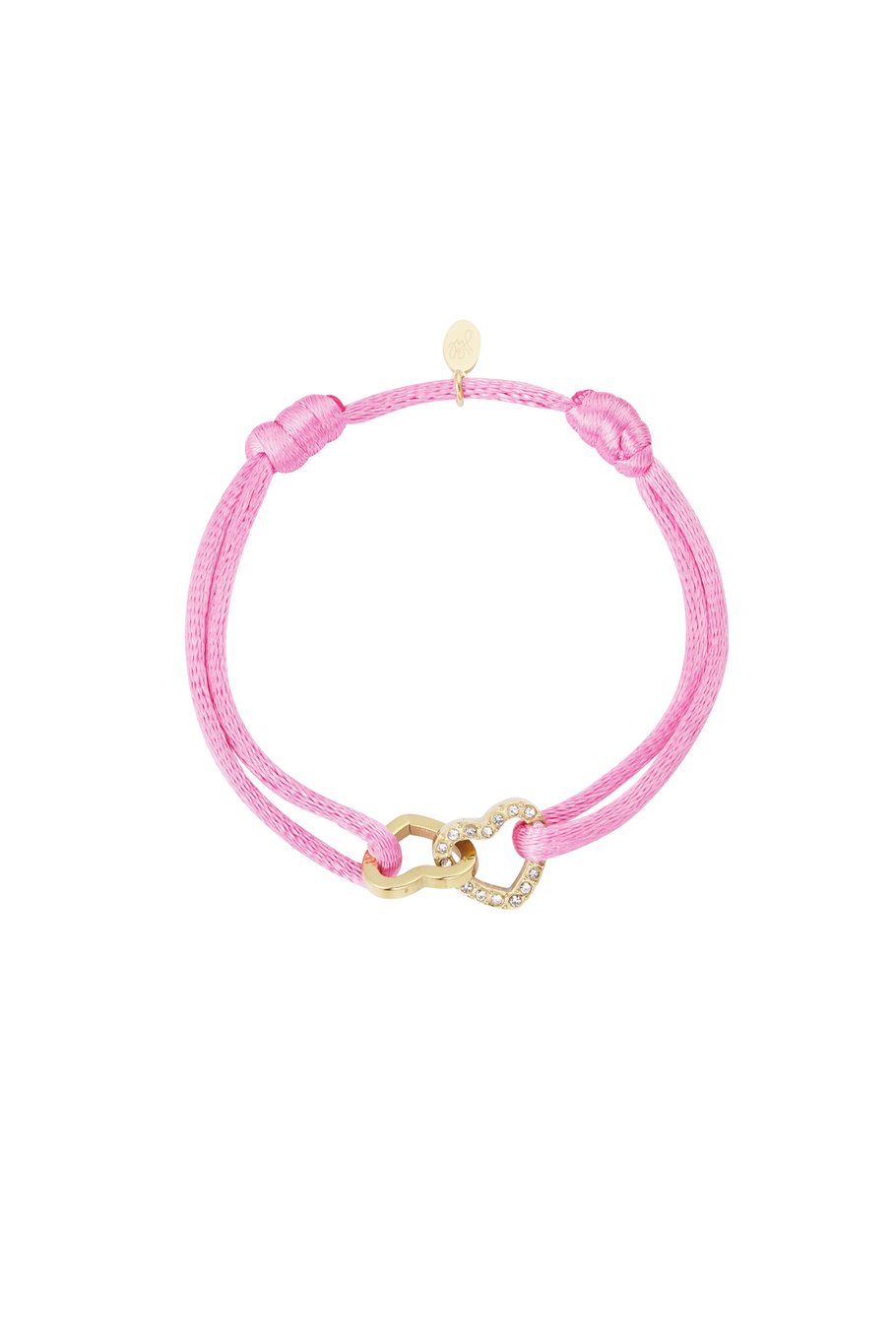 Satinarmband Doppelherz mit Steinen