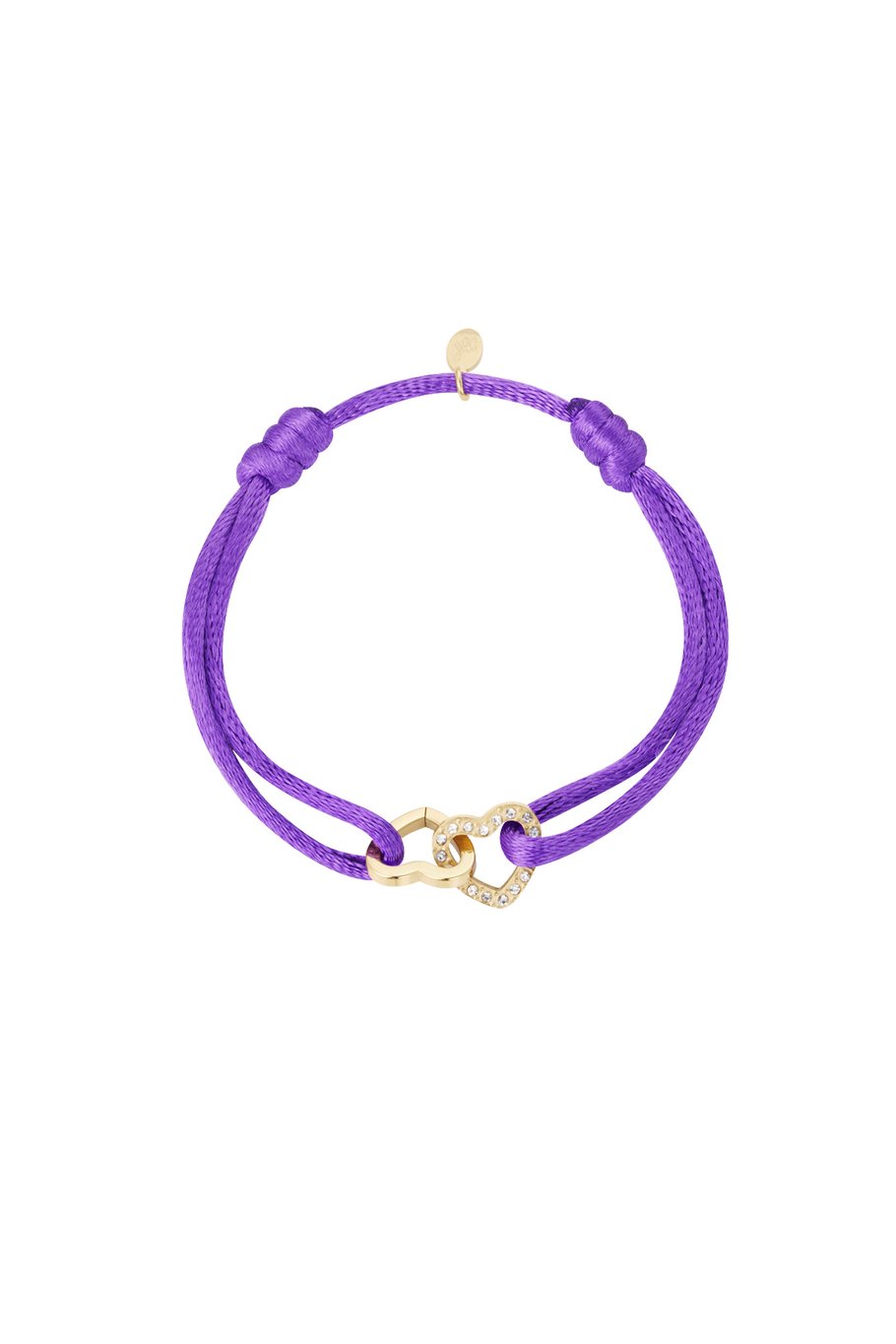 Satinarmband Doppelherz mit Steinen