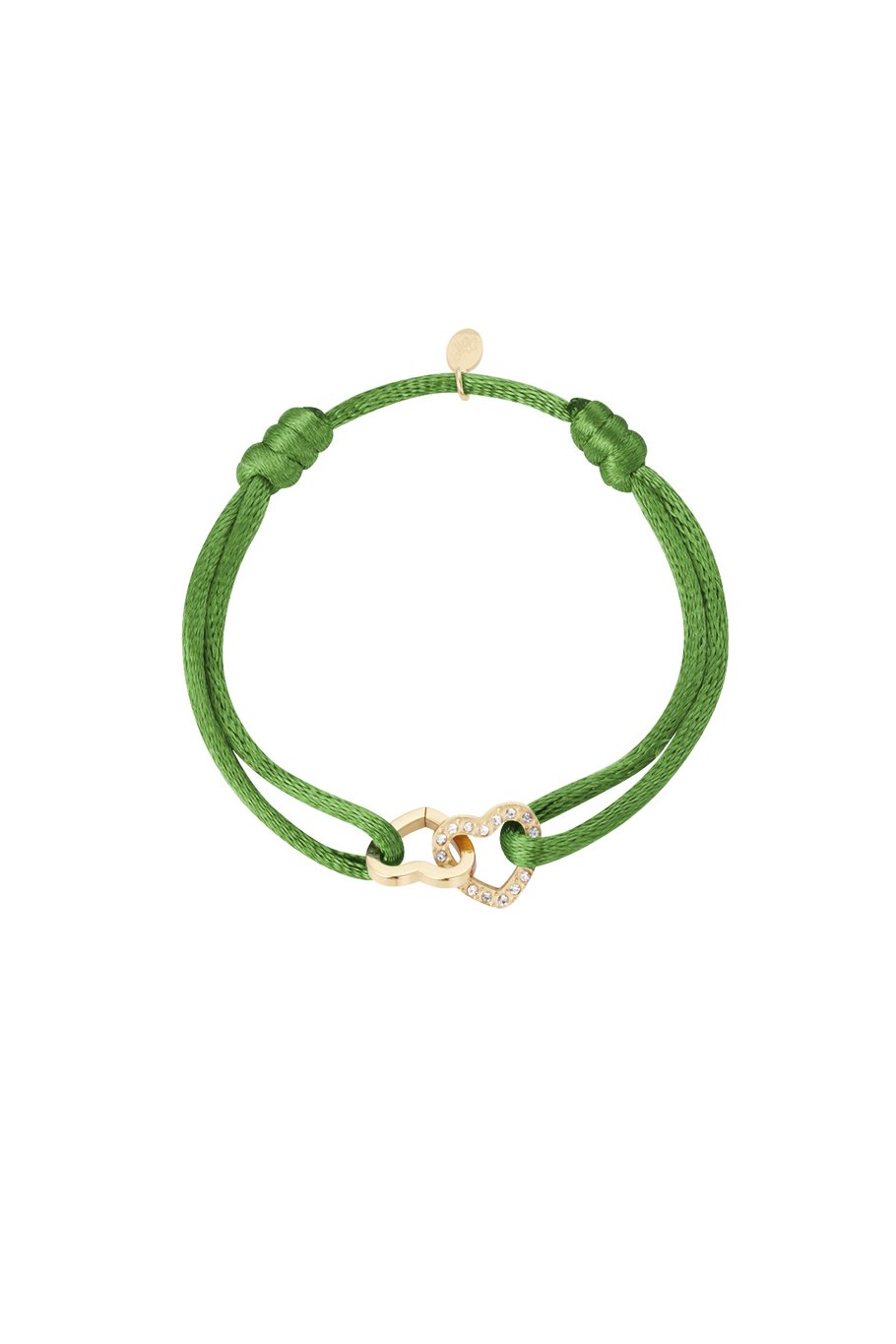 Satinarmband Doppelherz mit Steinen