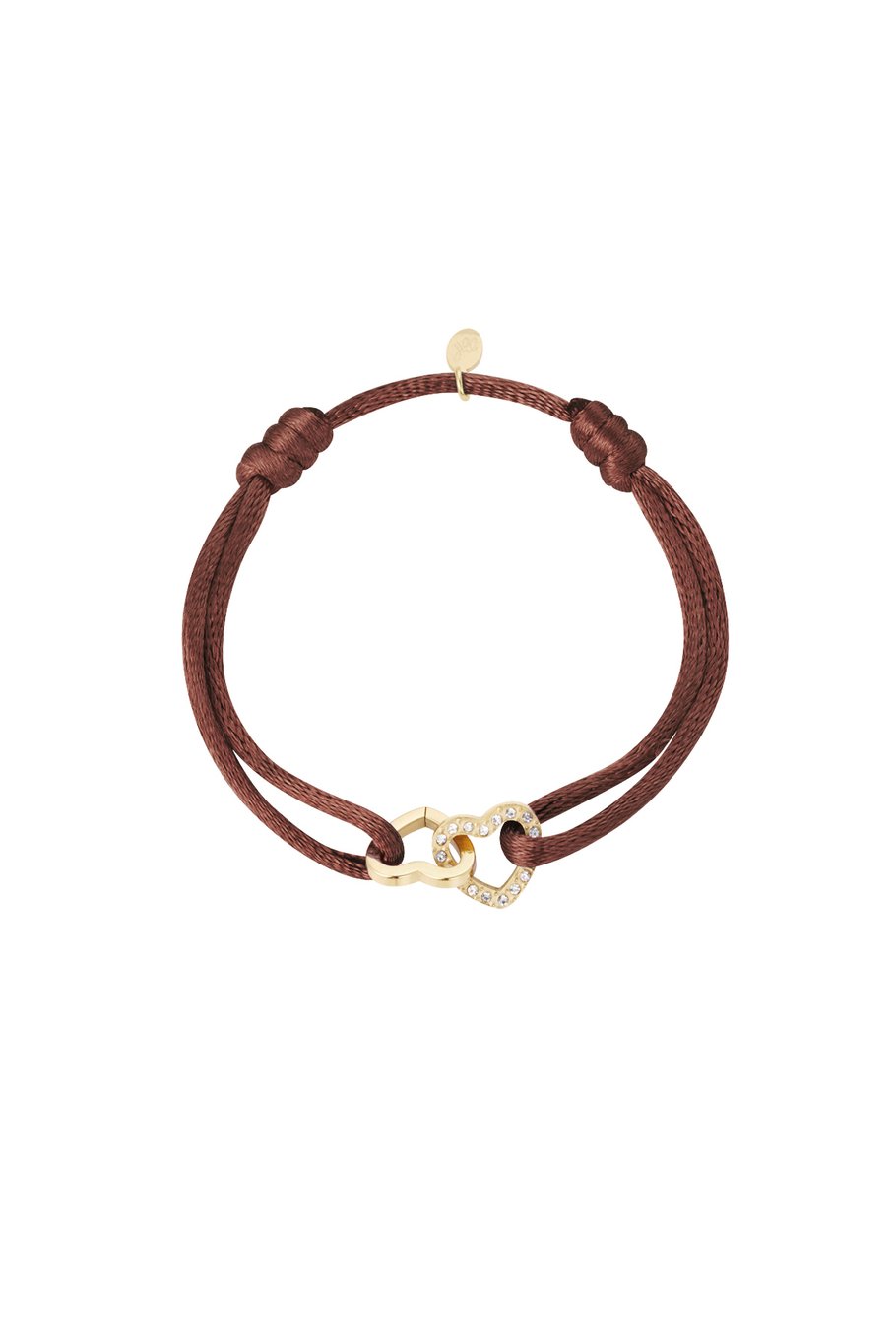 Satinarmband Doppelherz mit Steinen