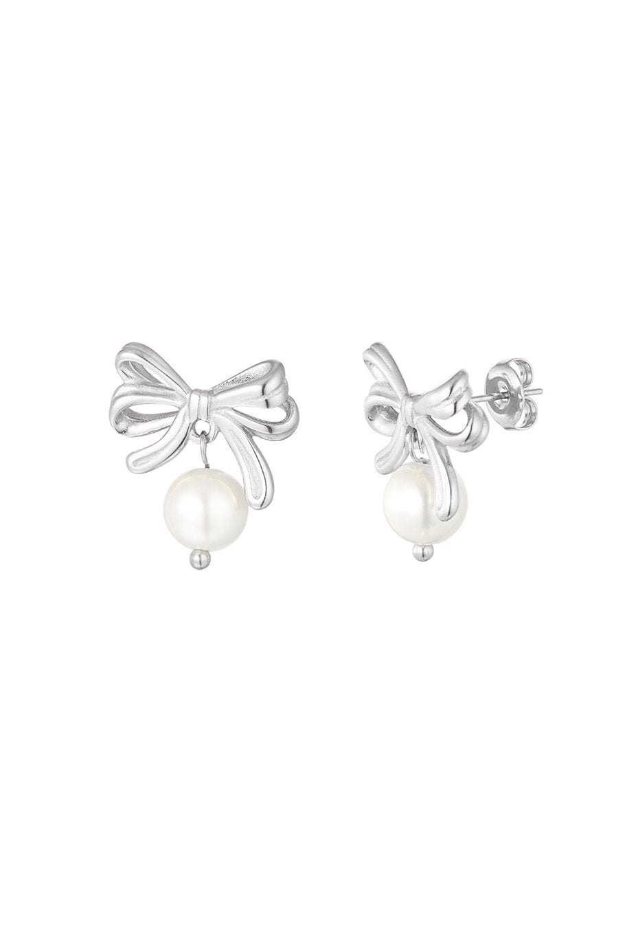 Edelstahl Ohrringe Bow & Pearl