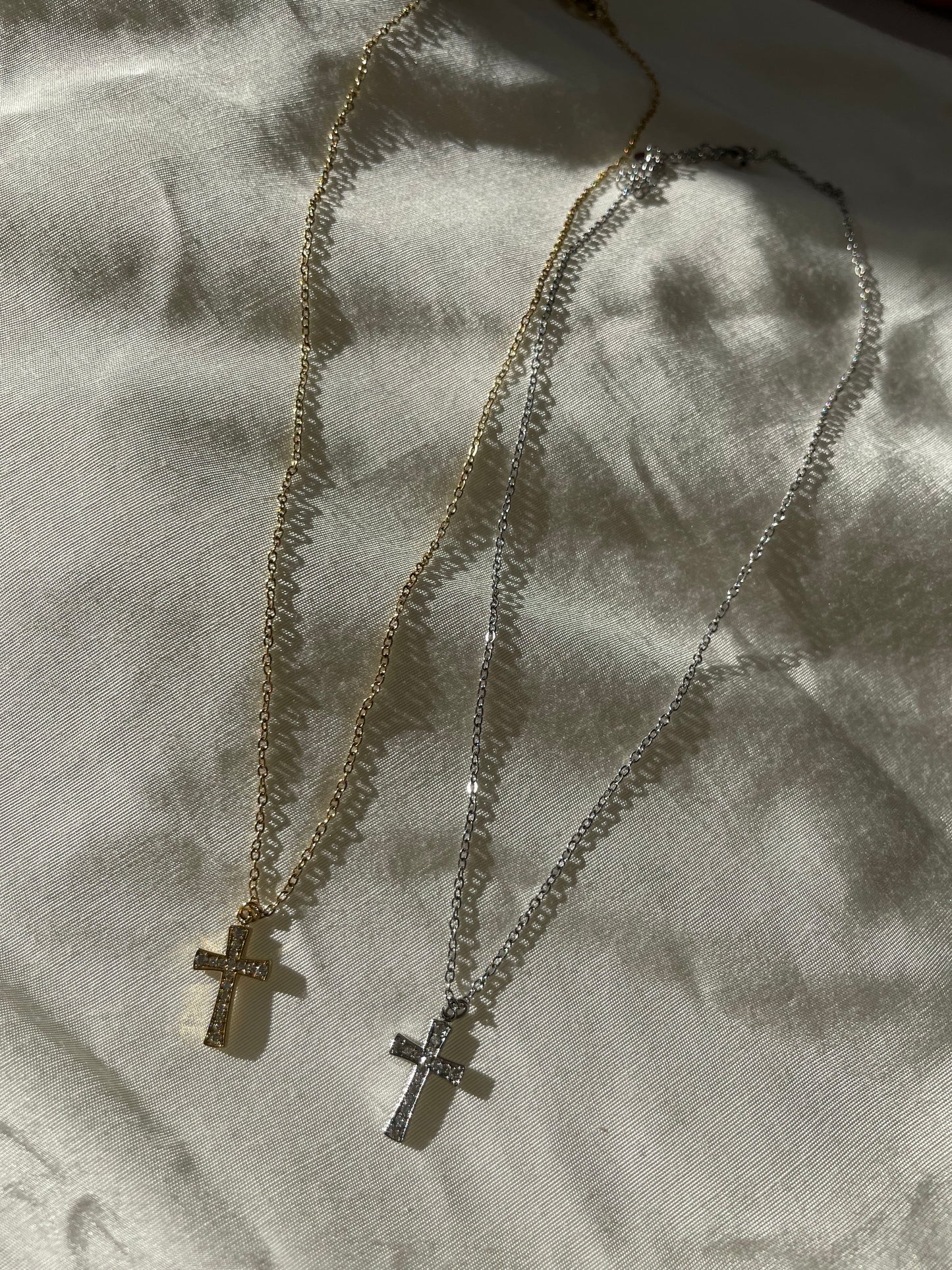 Edelstahl Kette Kreuz Diamond