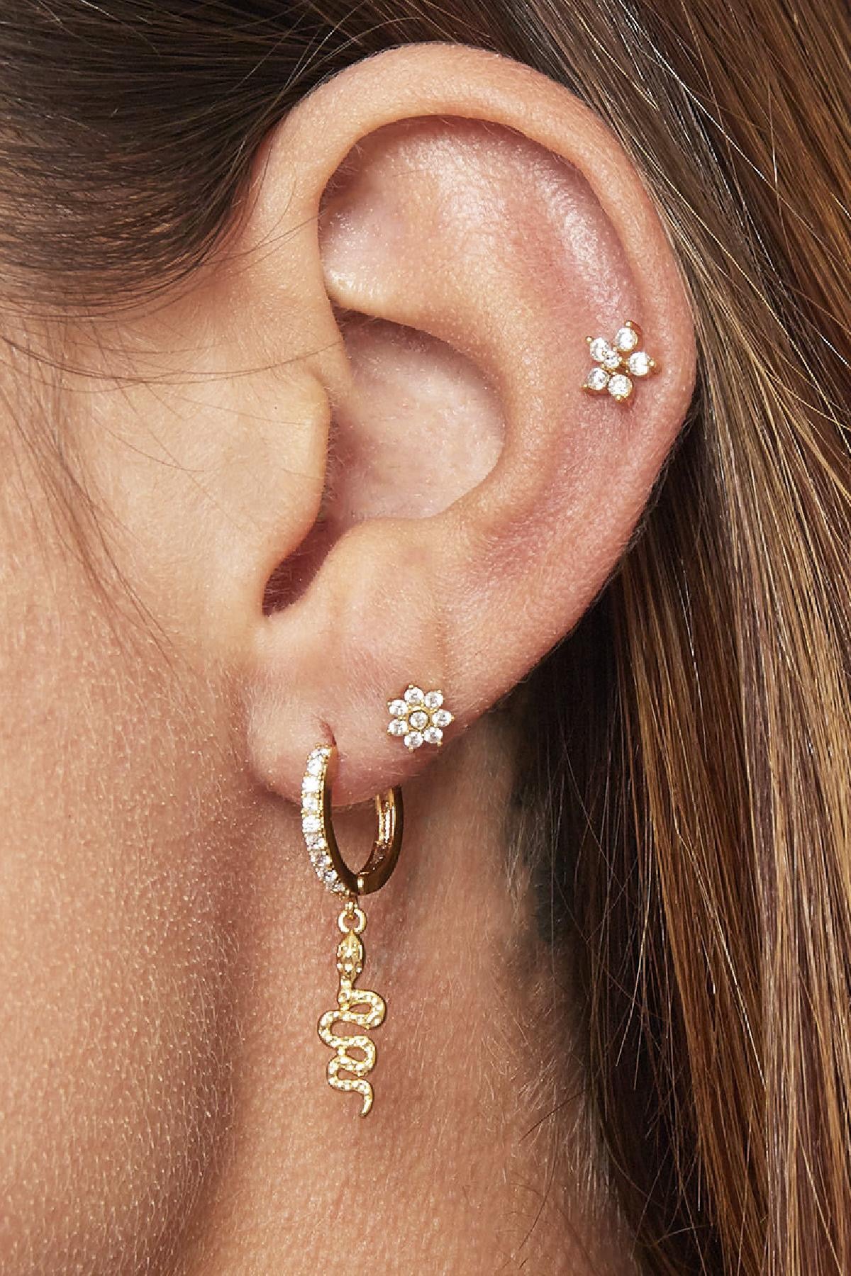 Edelstahl Piercing Flower