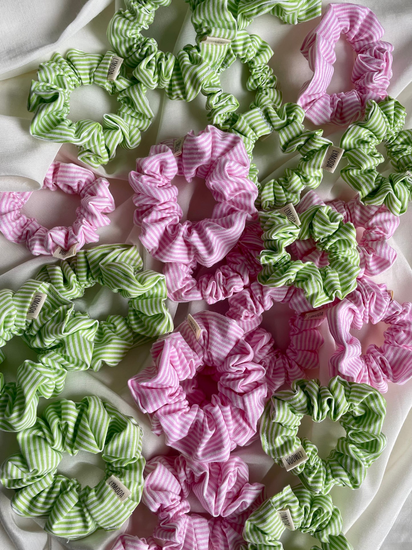 Scrunchie gestreift Pink Grün