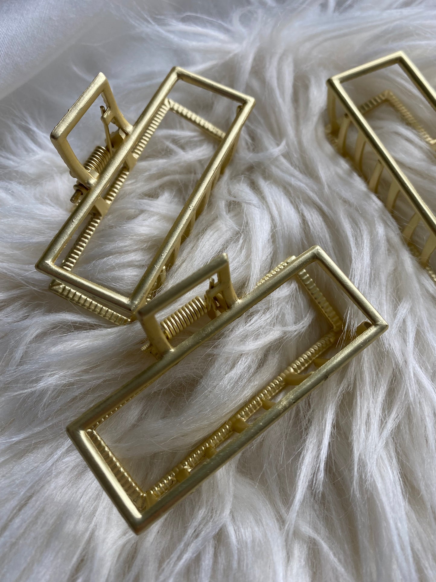Haarspange Gold Metall Eckig