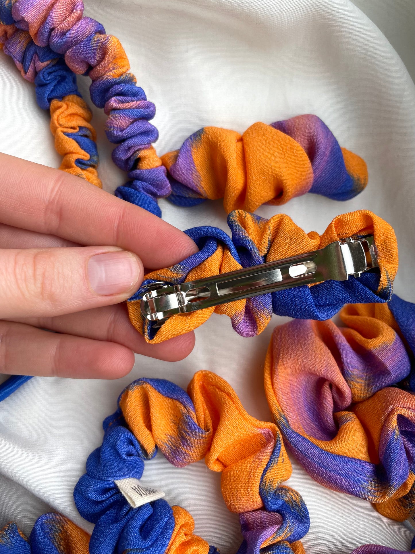 Scrunchie Orange Blau