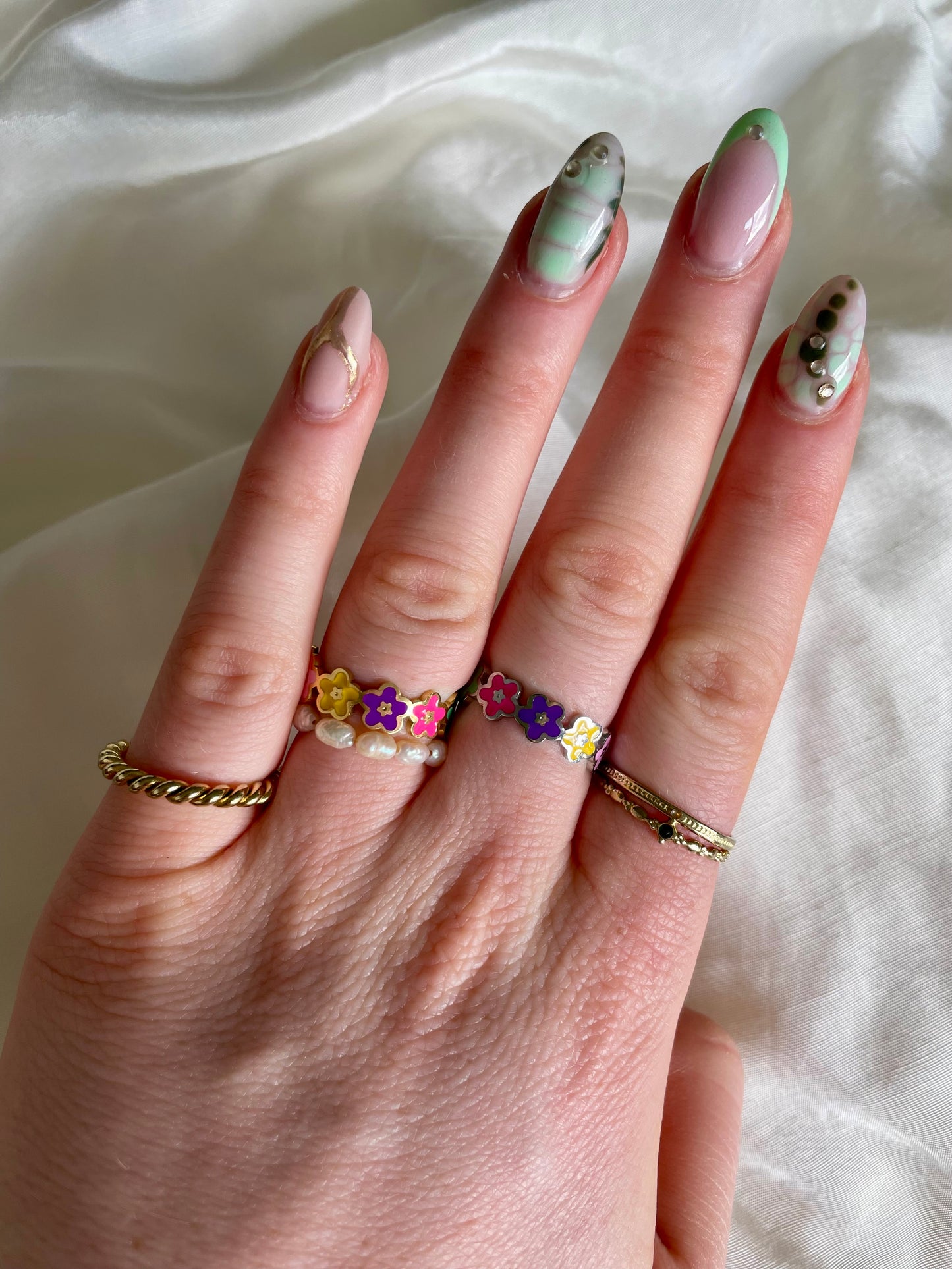 Edelstahl Ring Happy Flower