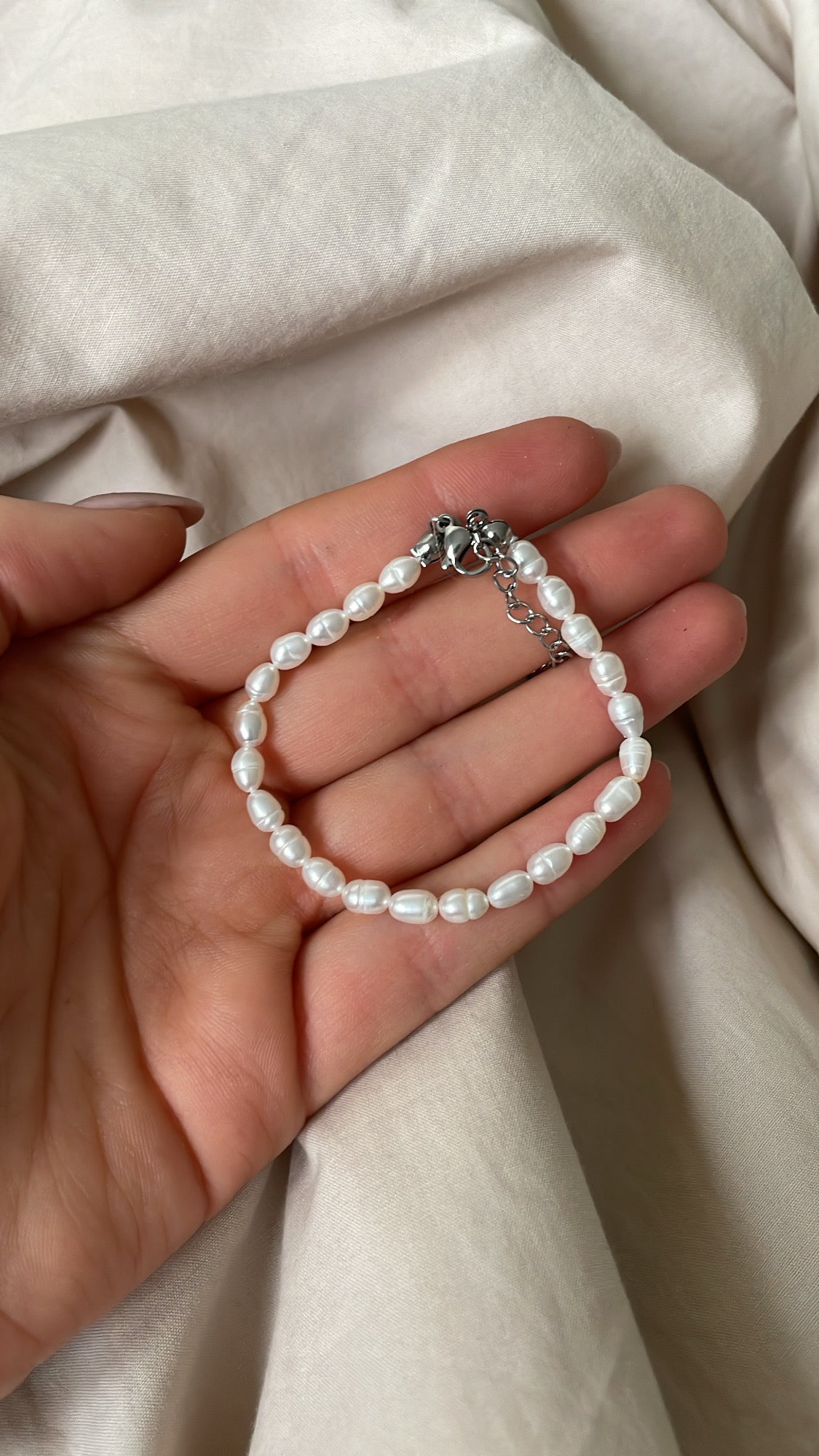 Edelstahl Armband Süßwasserperlen