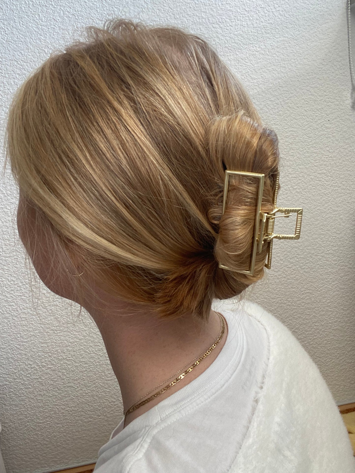 Haarspange Gold Metall Eckig