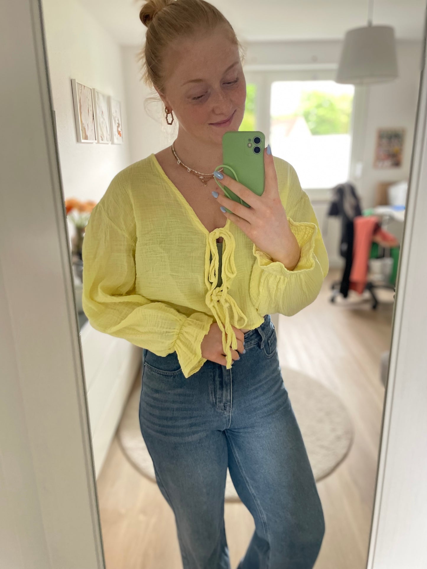 Musselin Bluse Bow