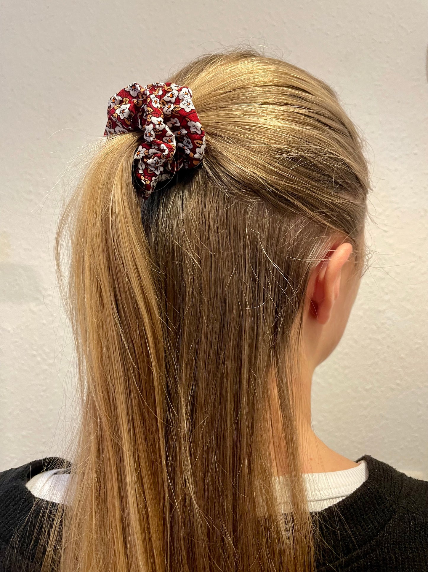 Blumen Scrunchie Rot Blau