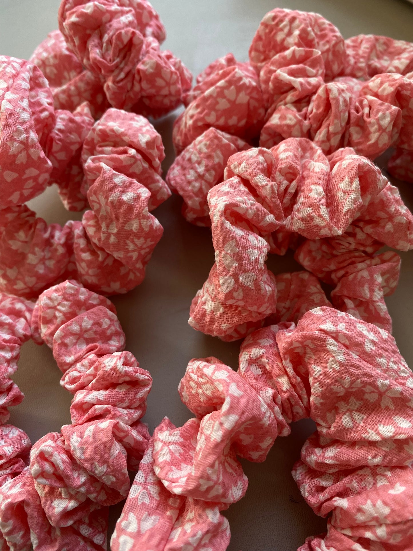 Scrunchie Rosa Weiß Seesucker