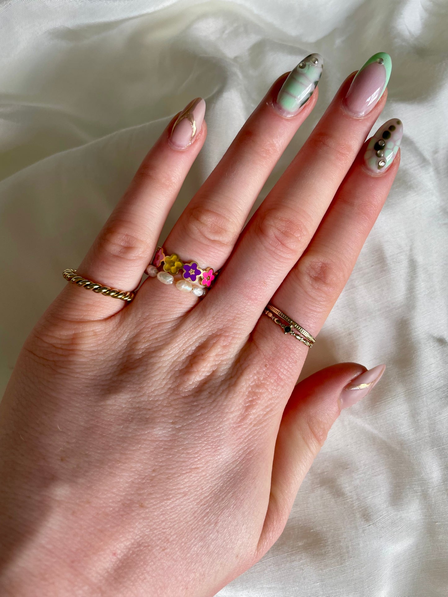 Edelstahl Ring Happy Flower