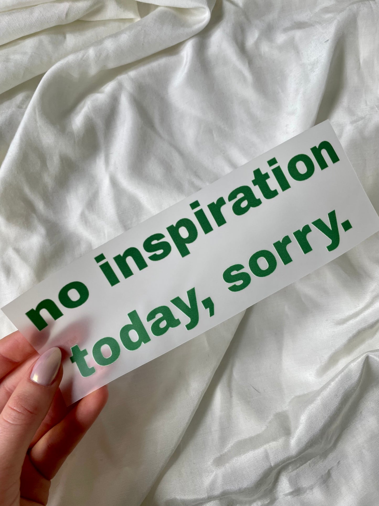 Bügelbild "No Inspiration"