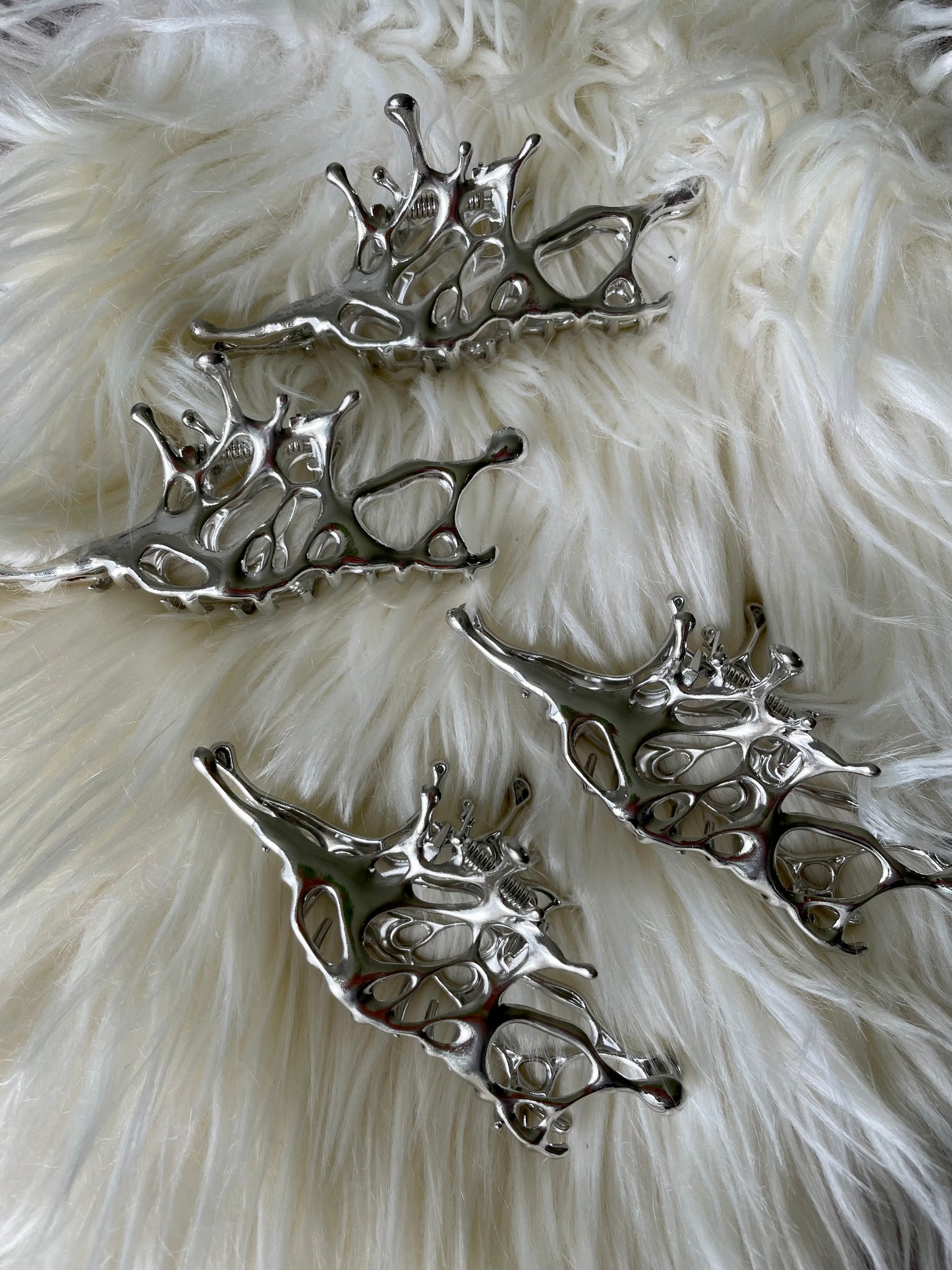 Haarspange Silber Metall Space