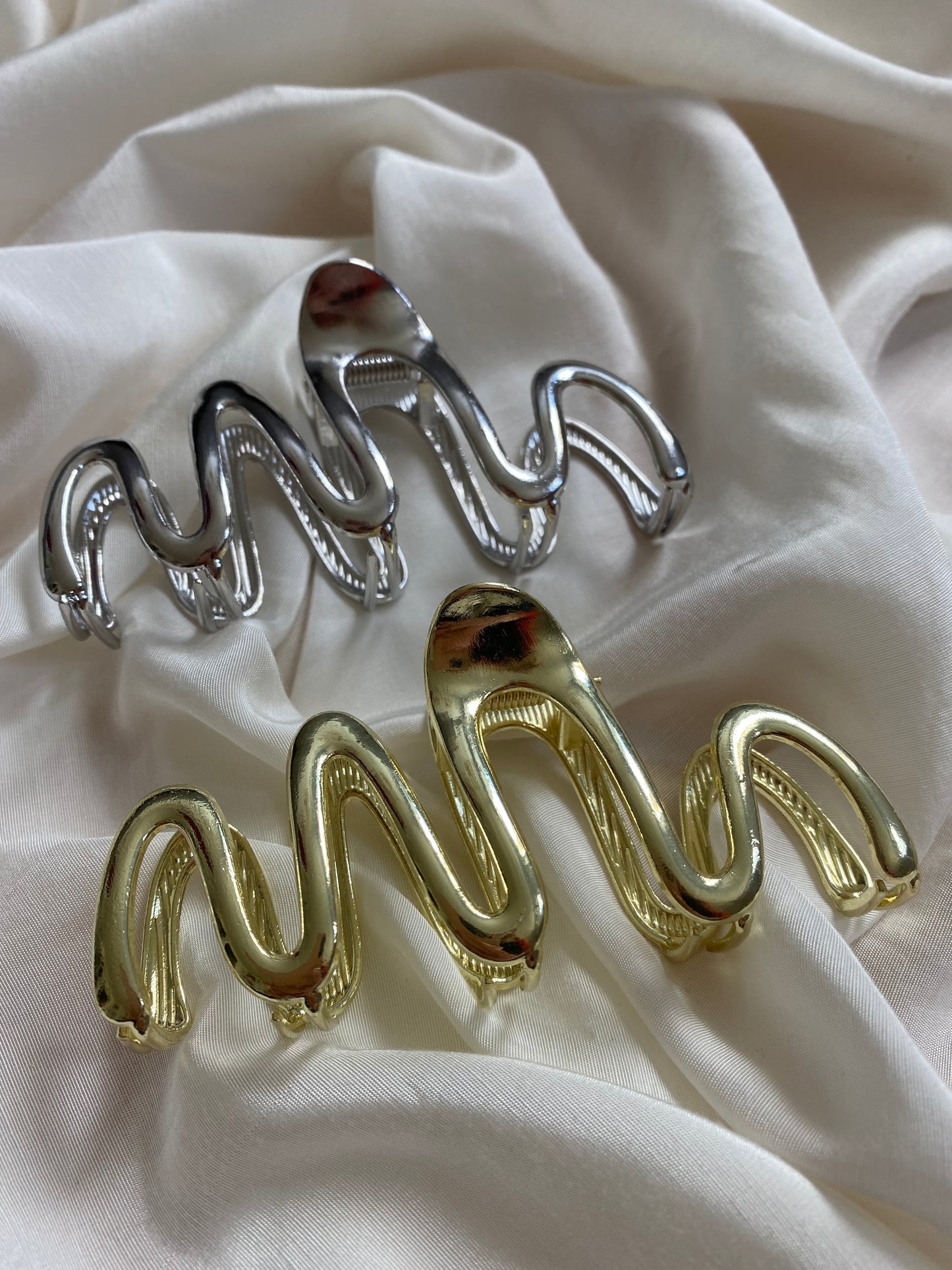 Haarspange Abstrakt Metall Silber & Gold