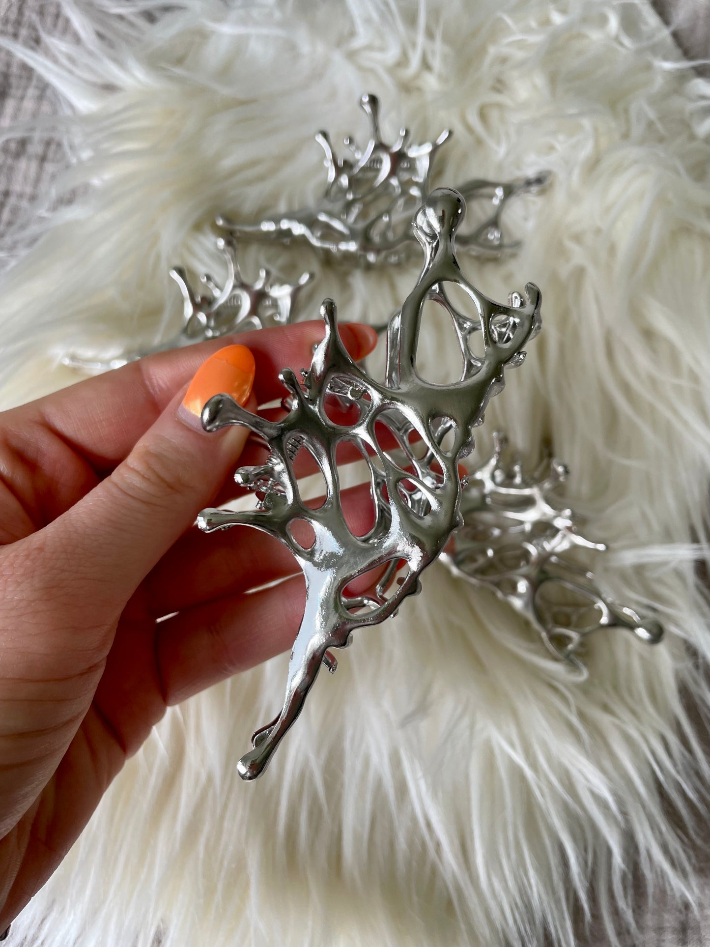 Haarspange Silber Metall Space