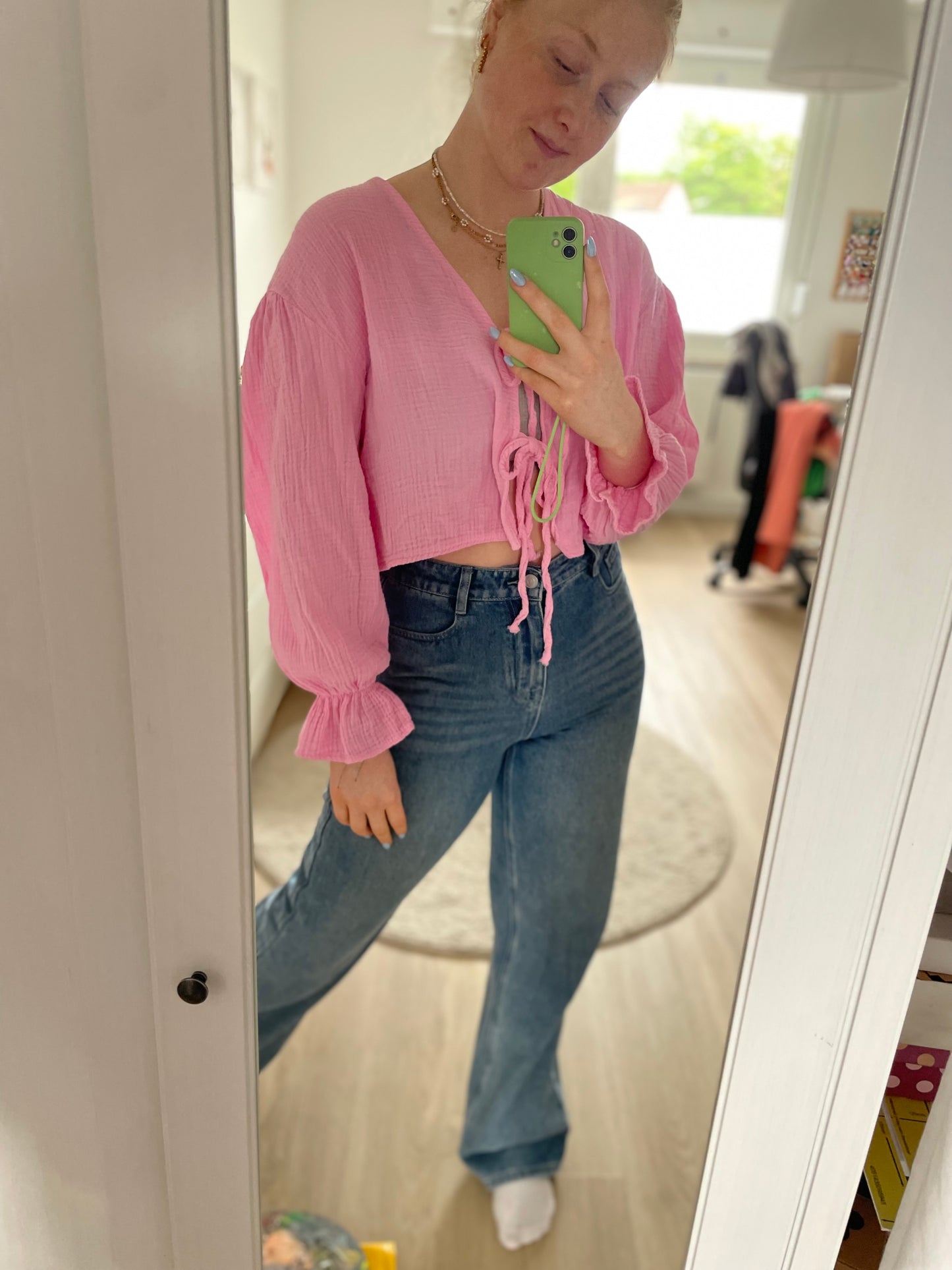 Musselin Bluse Bow