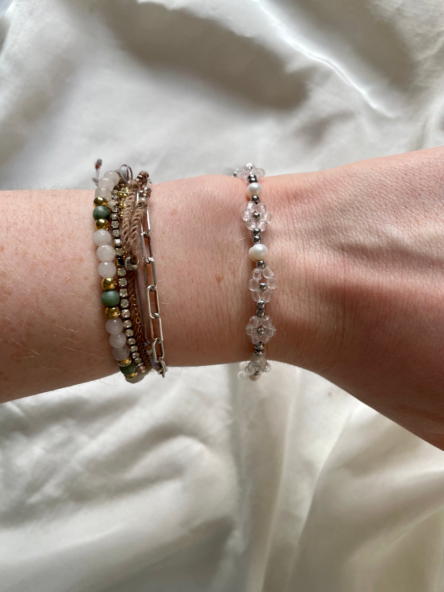 Edelstahl Armband Daisy Süßwasserperle