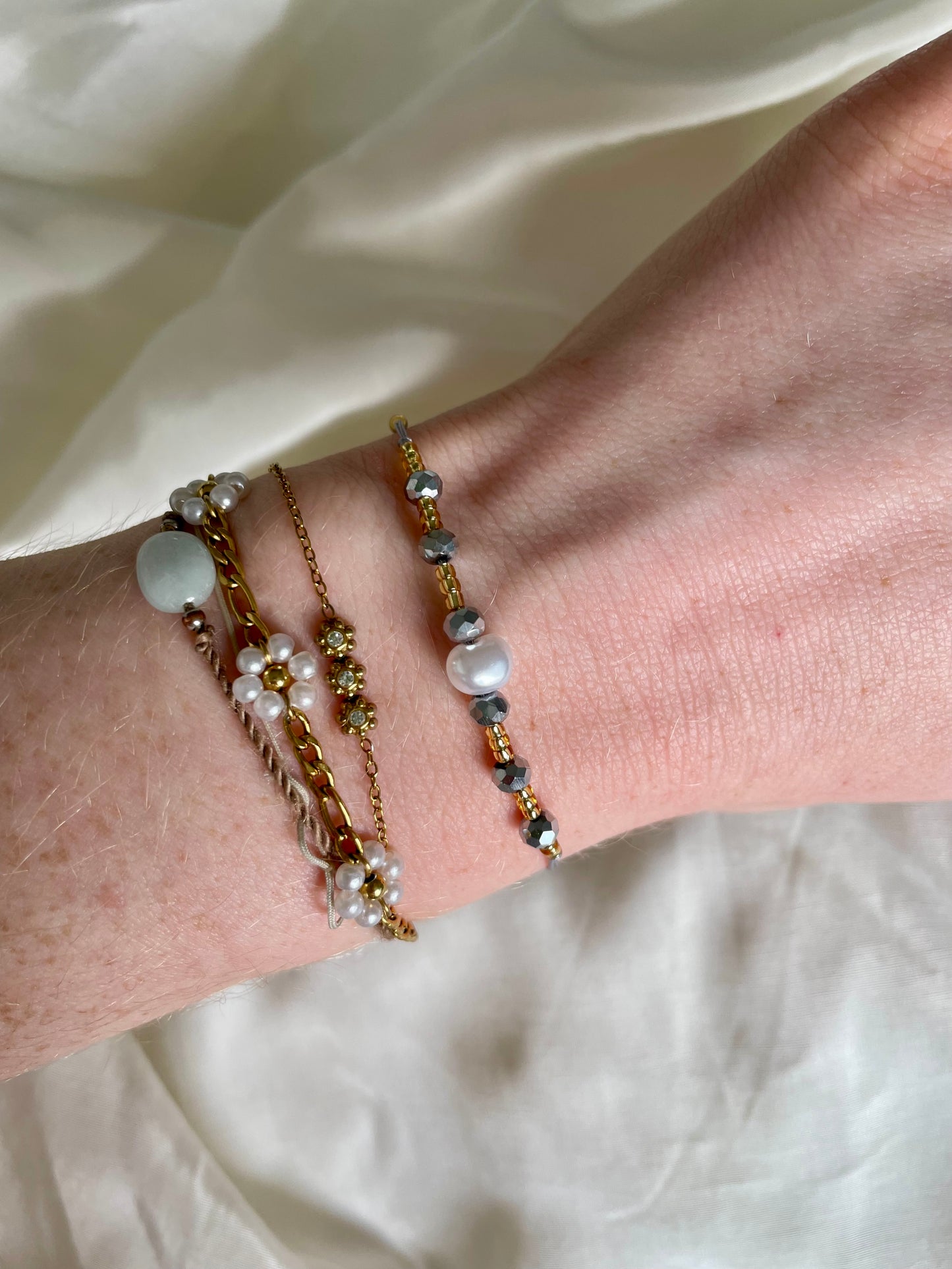 Dünnes Perlen Armband & Fußkettchen